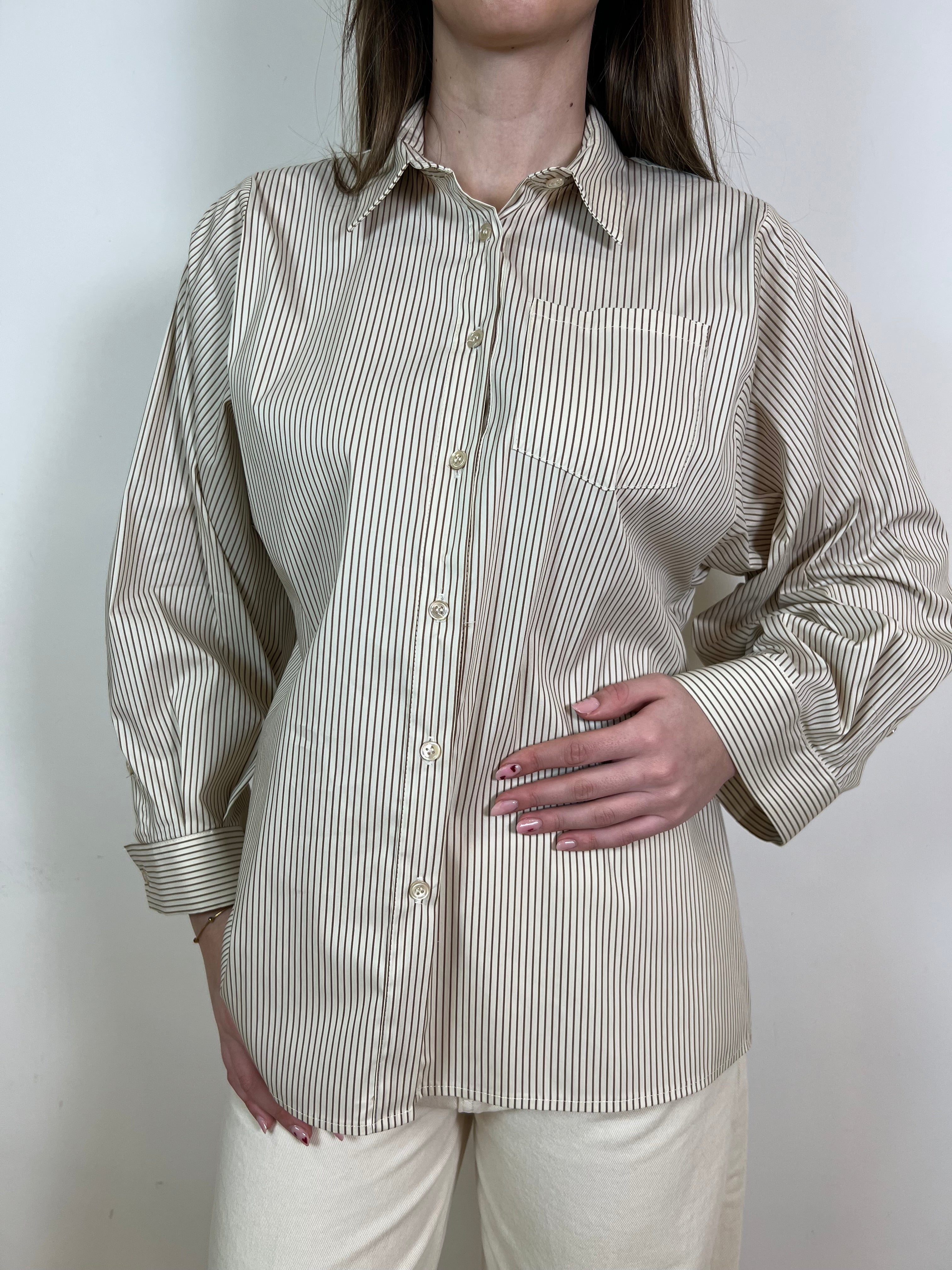 Camicia bacchettata manica over - Vicolo