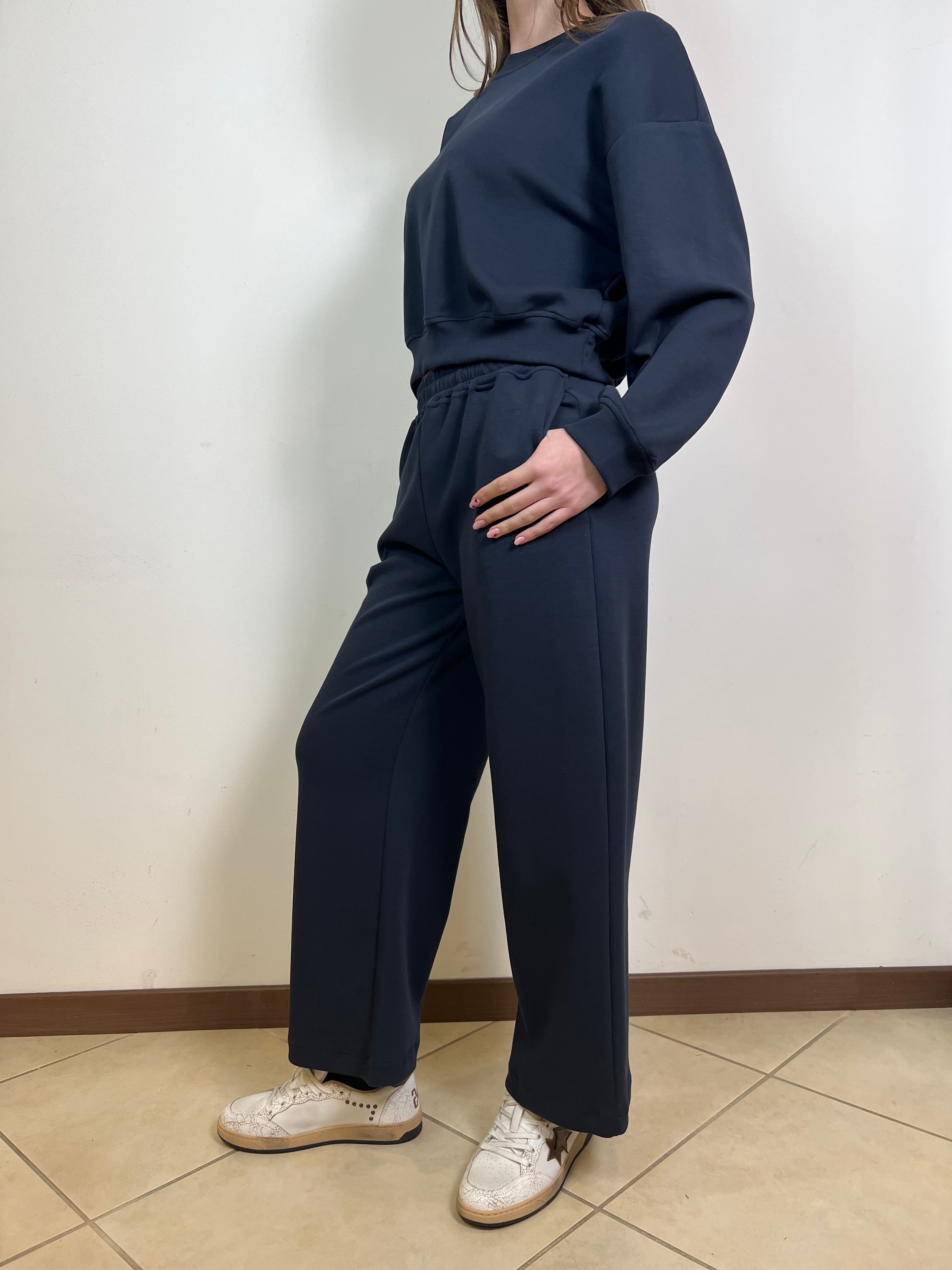Felpa girocollo crop - Haveone