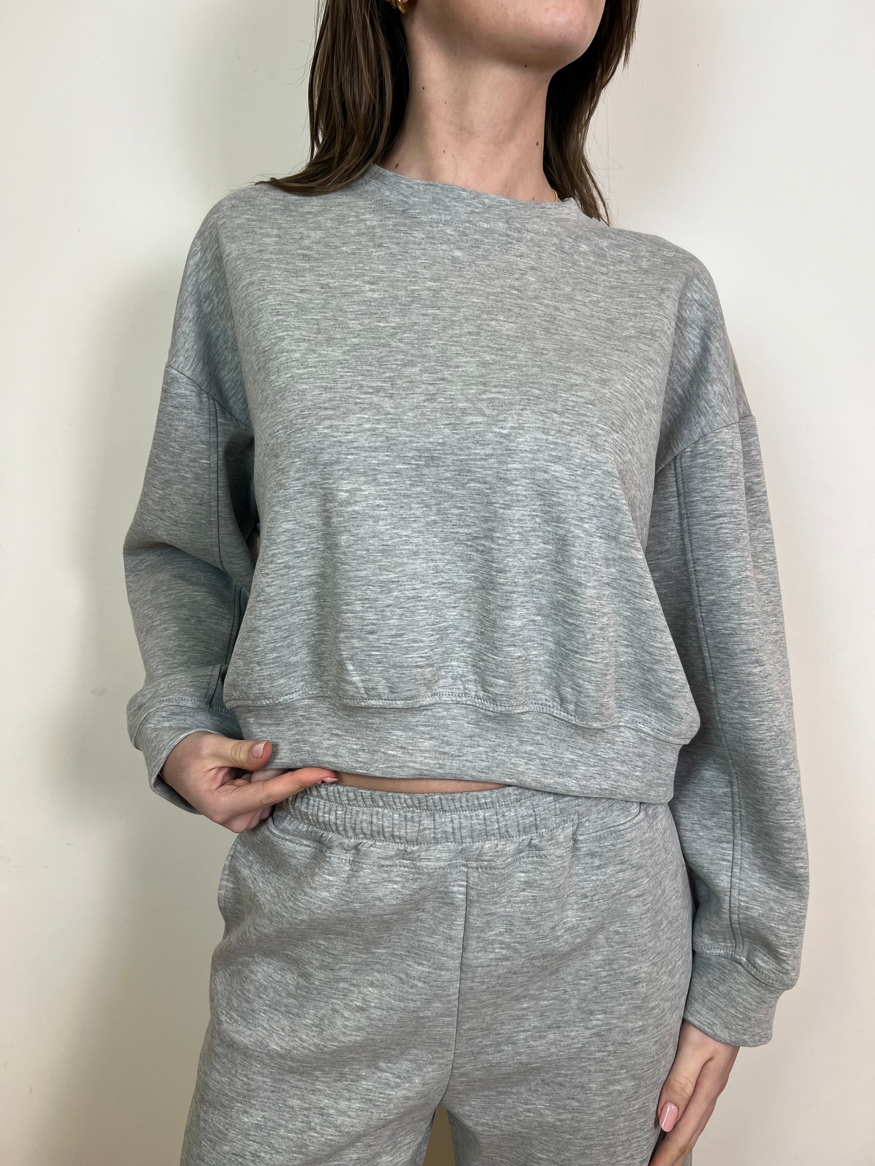 Felpa girocollo crop - Haveone