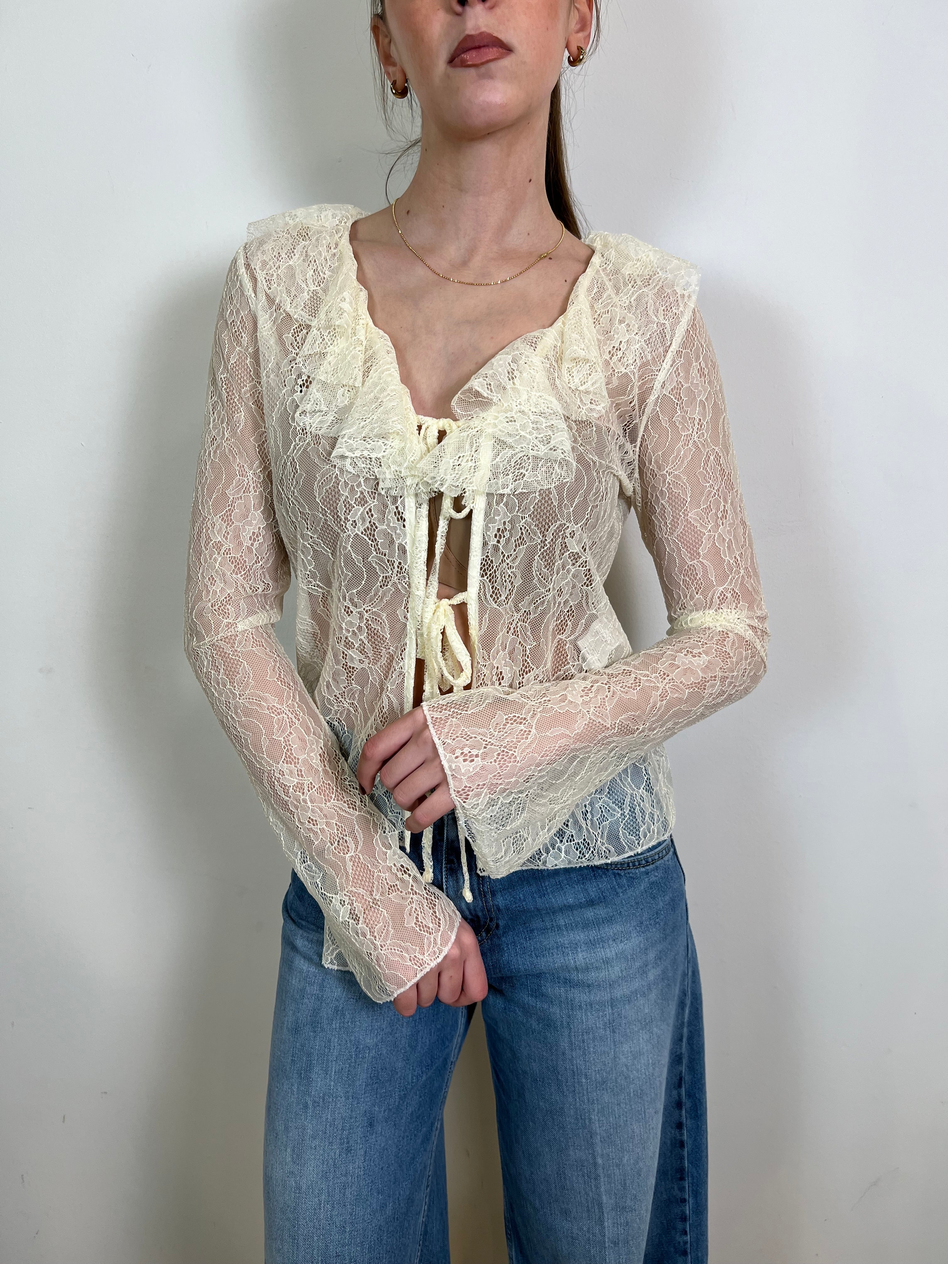 Camicia pizzo con laccetti - Vicolo
