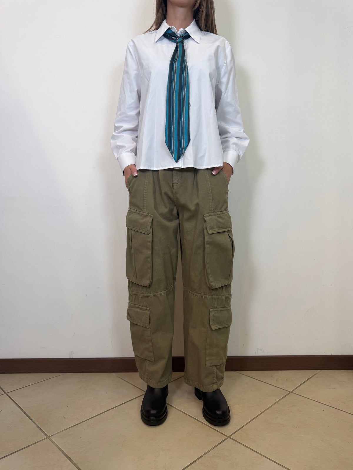 Camicia cravatta verde - Haveone