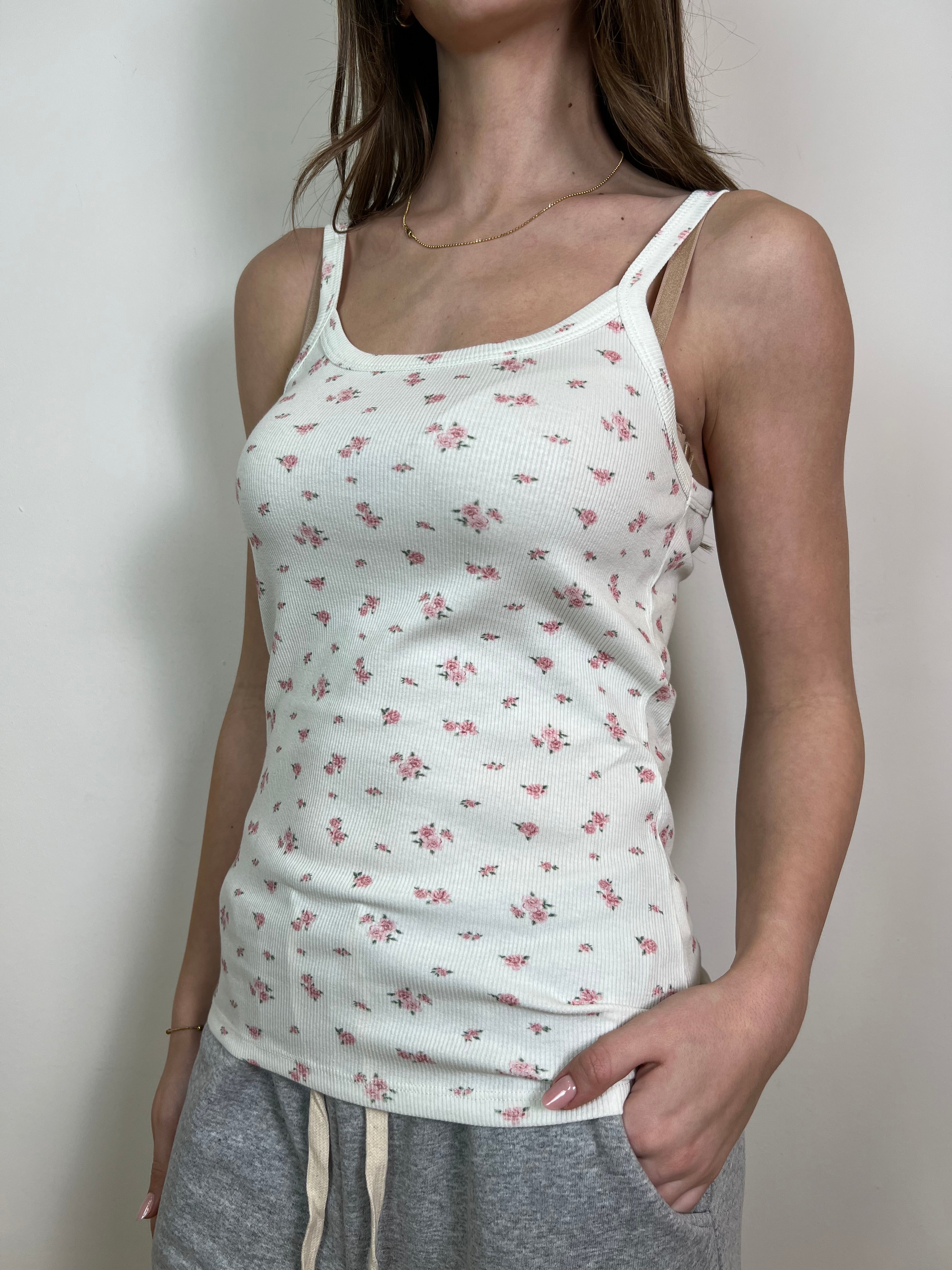 Canotta scollo quadro fiorellini - Vicolo