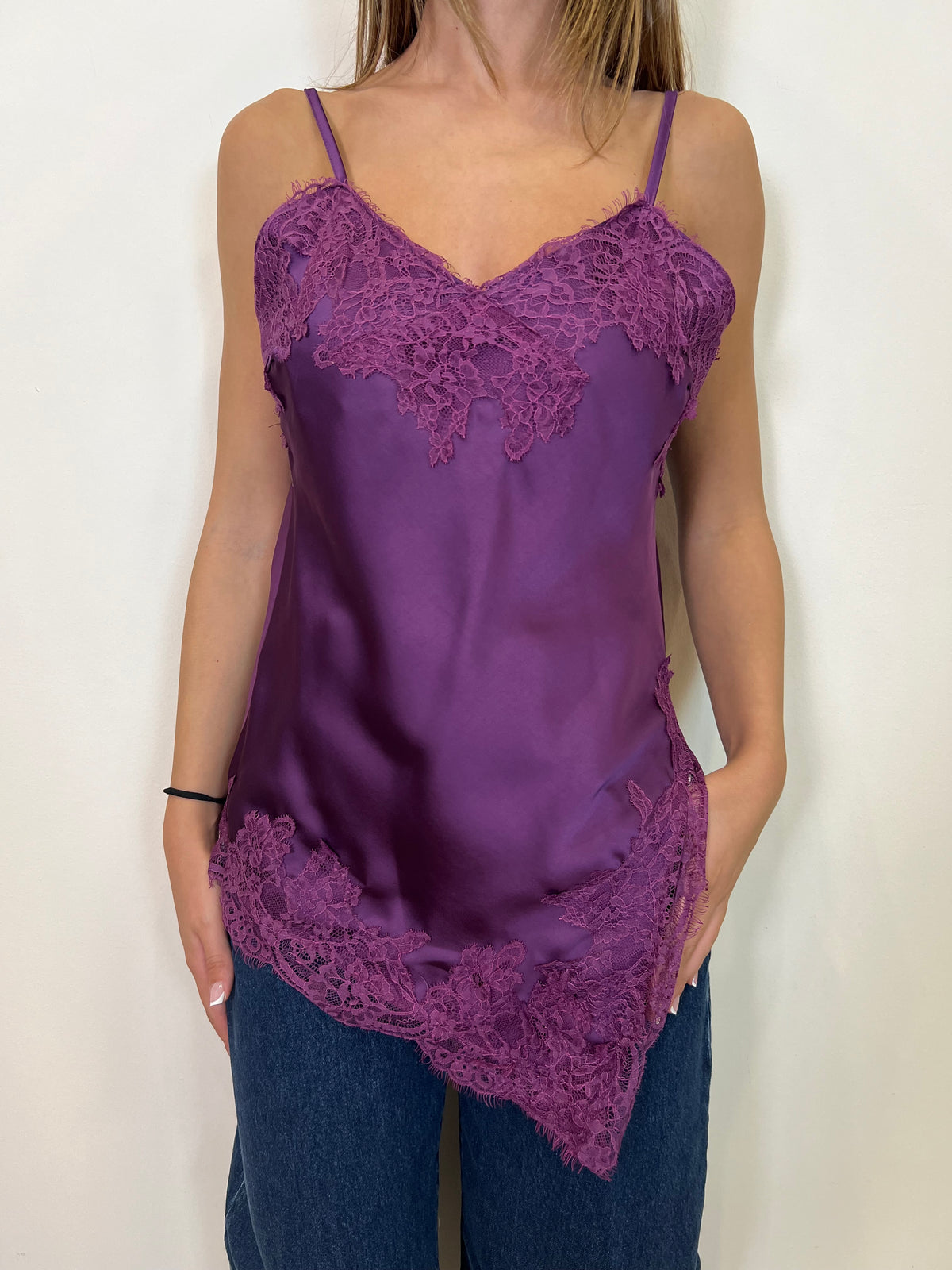 Canotta lingerie asimmetrica - Haveone
