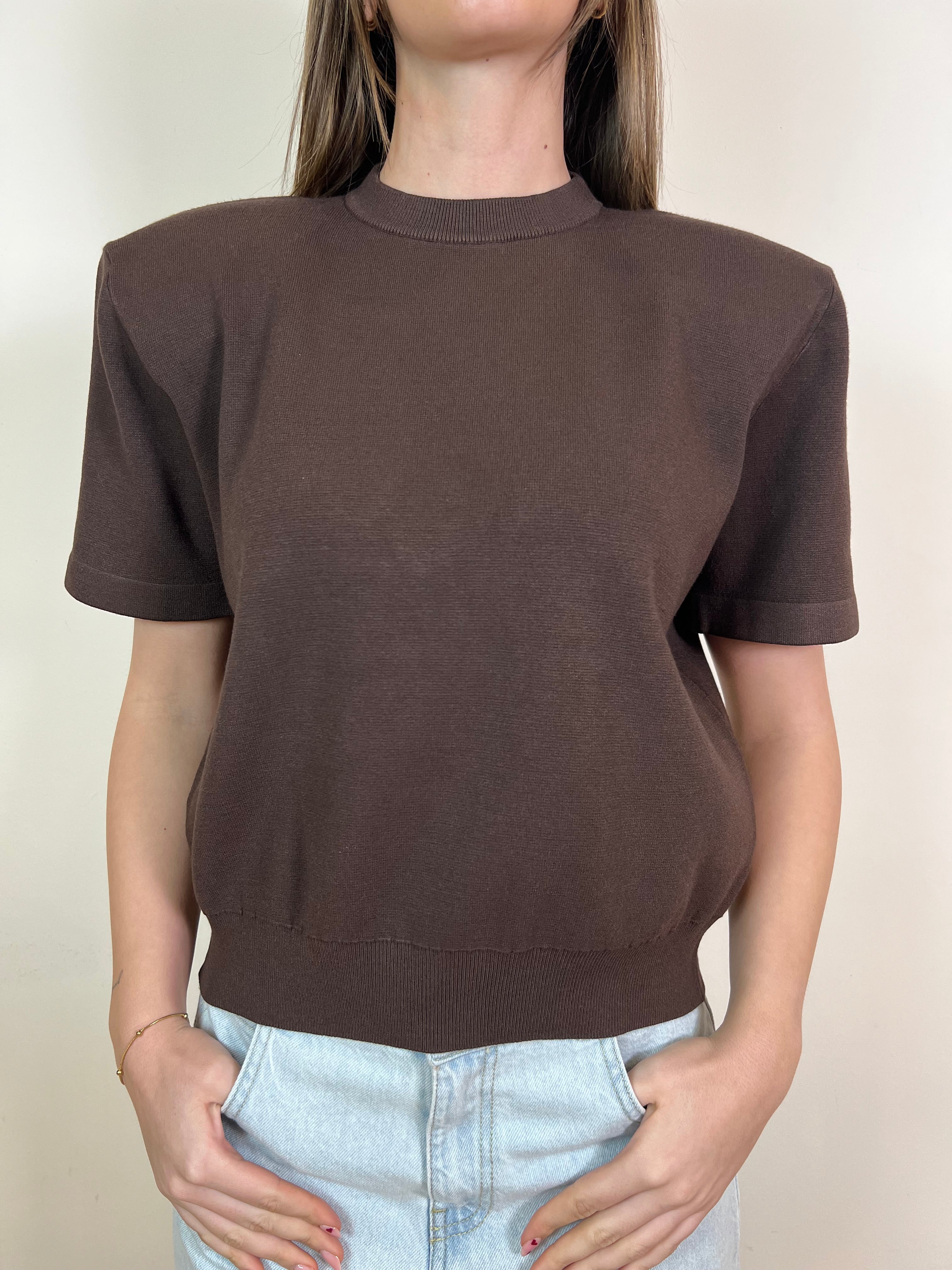 Maglia mezza manica crop con spalline - Vicolo