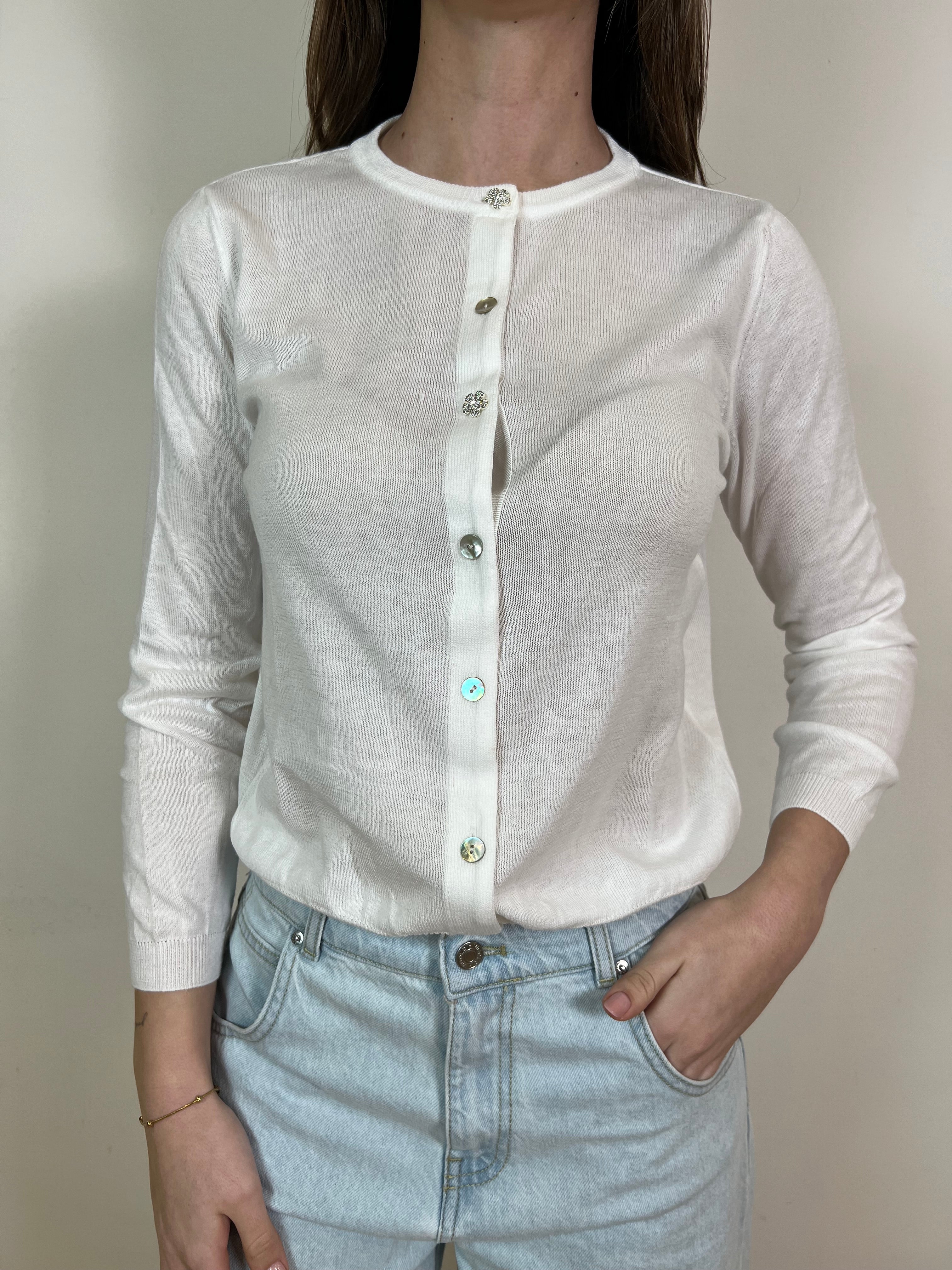 Cardigan girocollo bottoncini gioiello - Vicolo