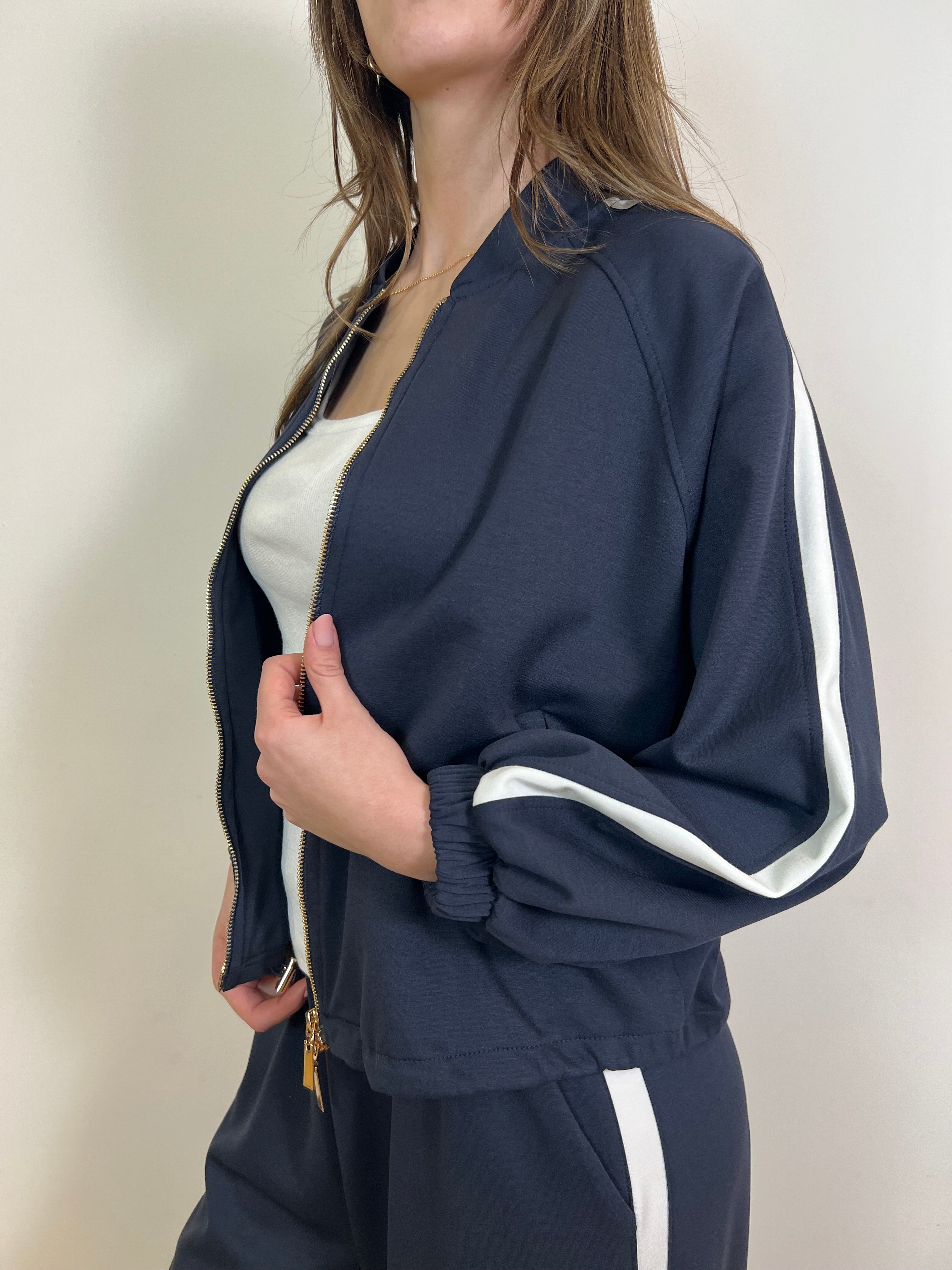 Felpa zip bande laterali - Haveone