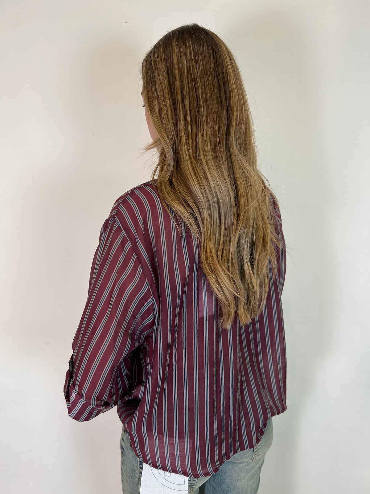 Camicia coreana con collana “Nomad” bordeaux - Haveone