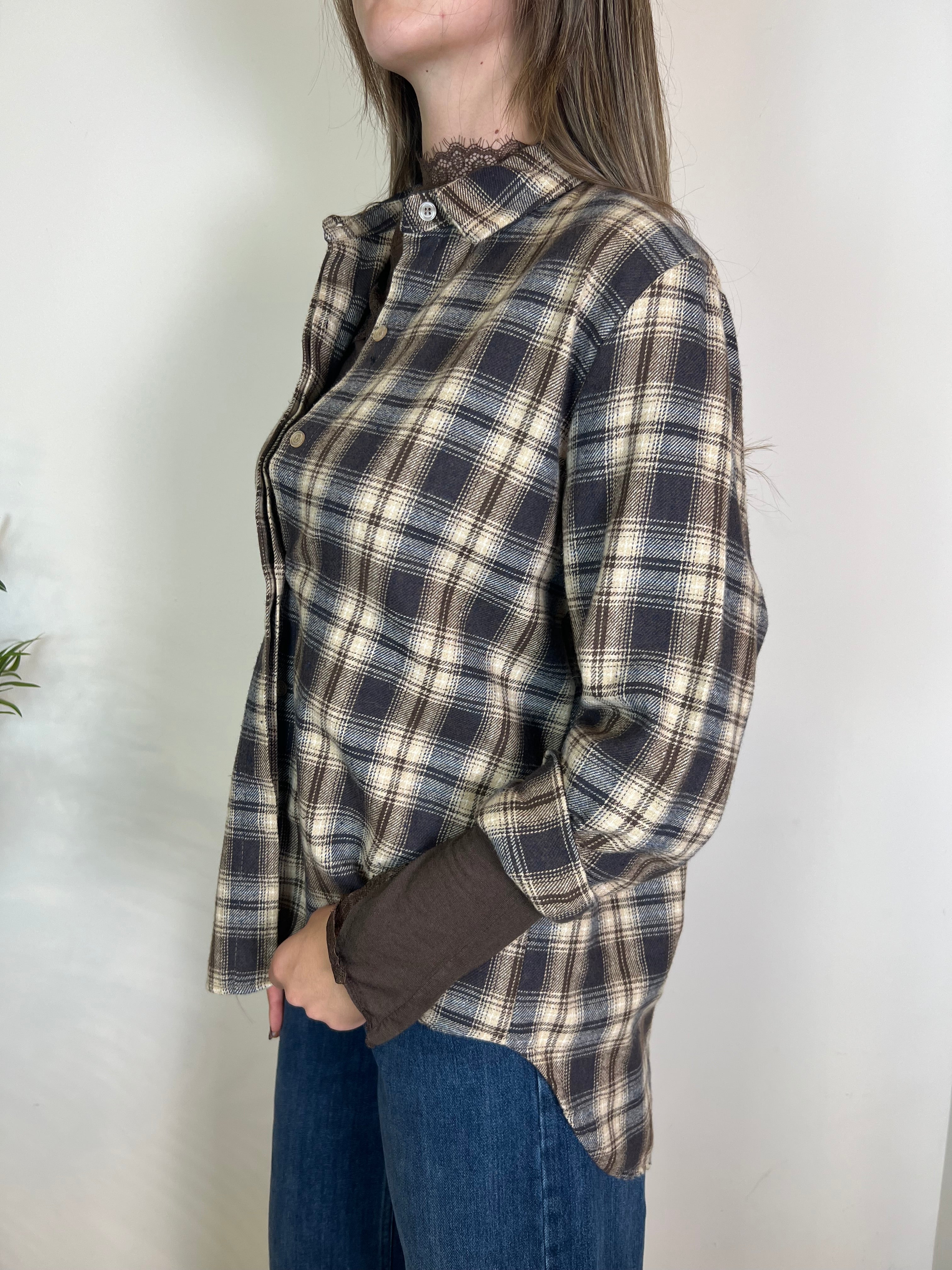 Camicia check blu e moro - Haveone