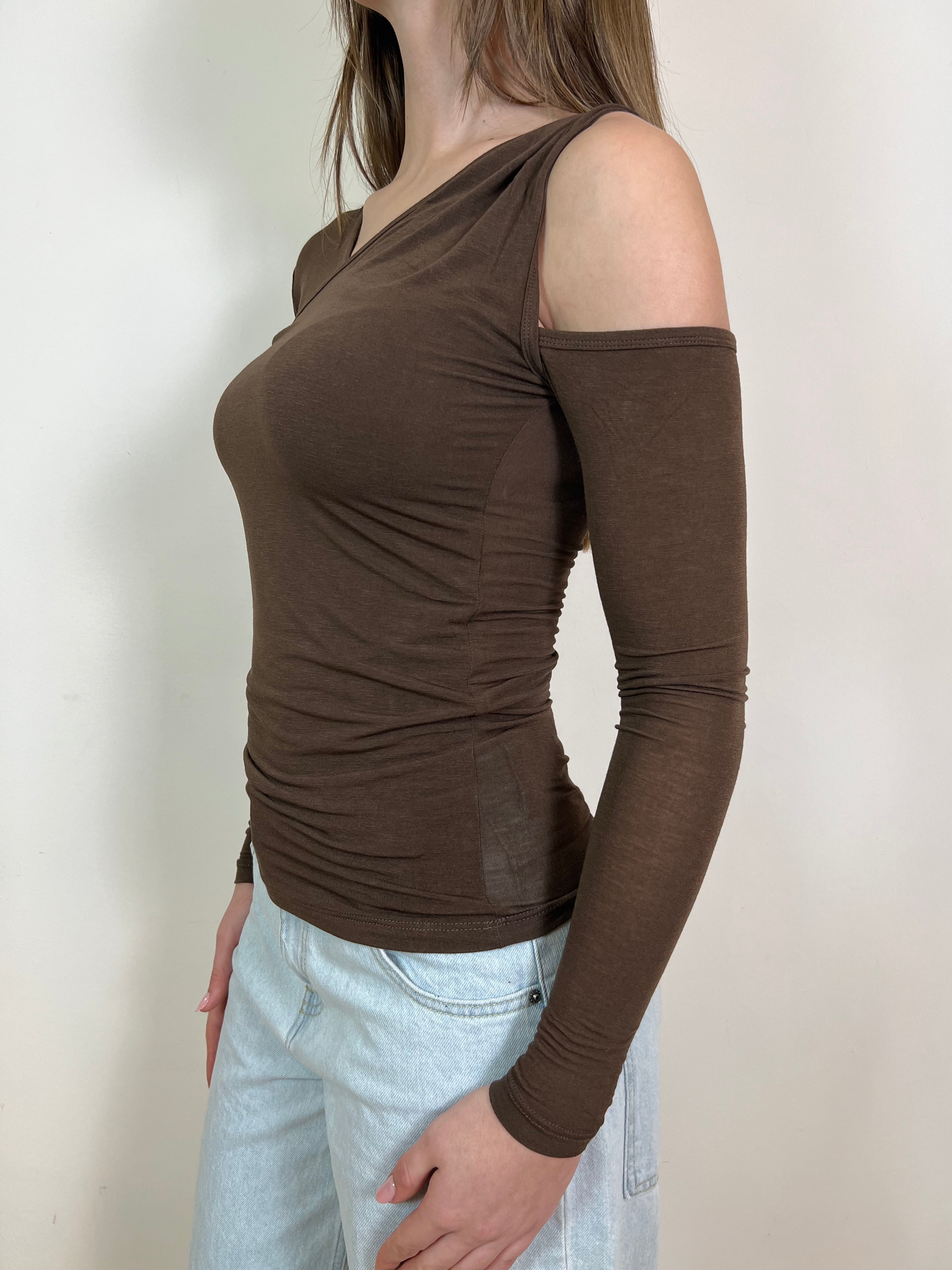 Maglia seta bretella arricciata - Vicolo
