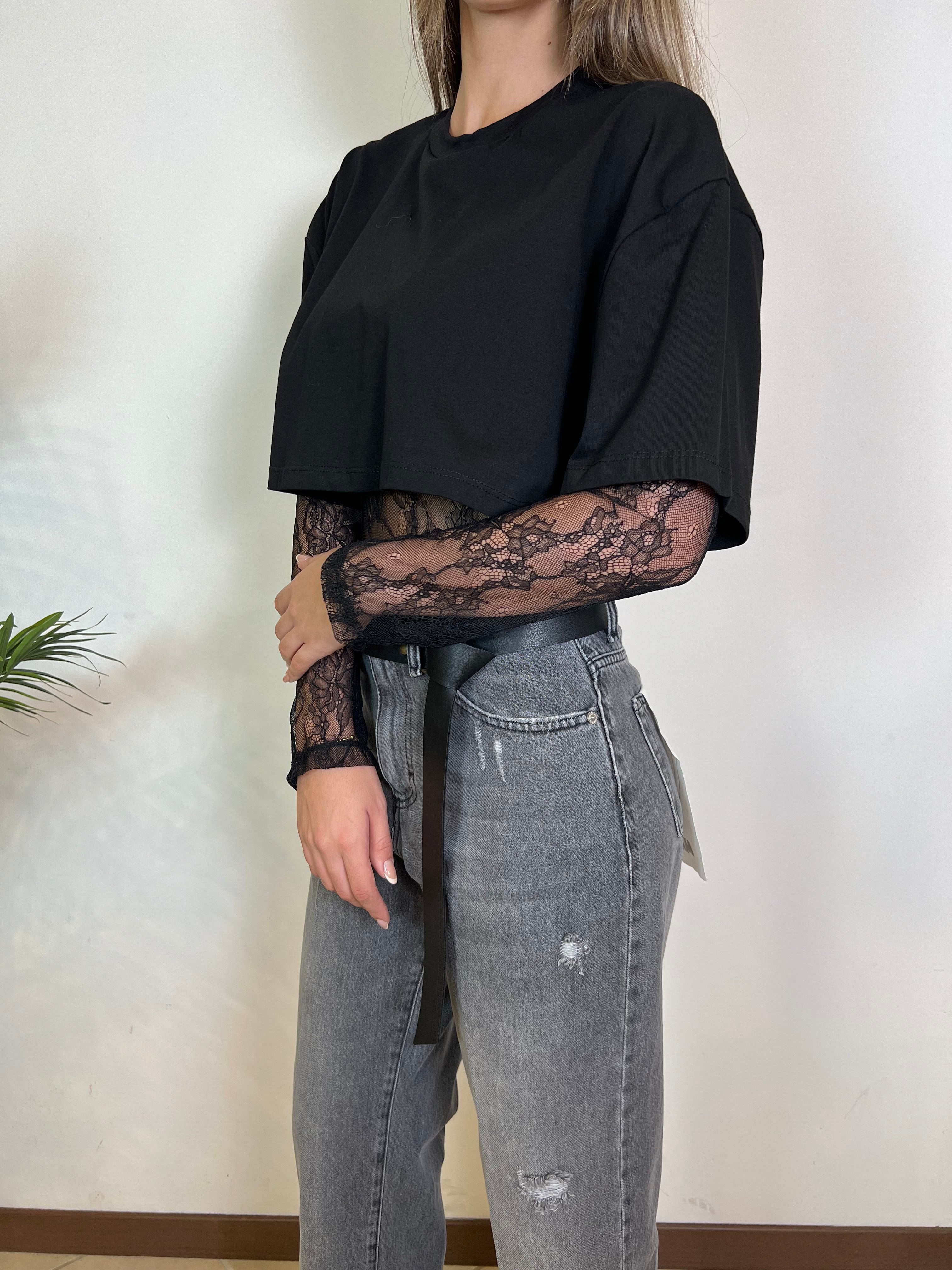 Body pizzo con t-shirt - Haveone