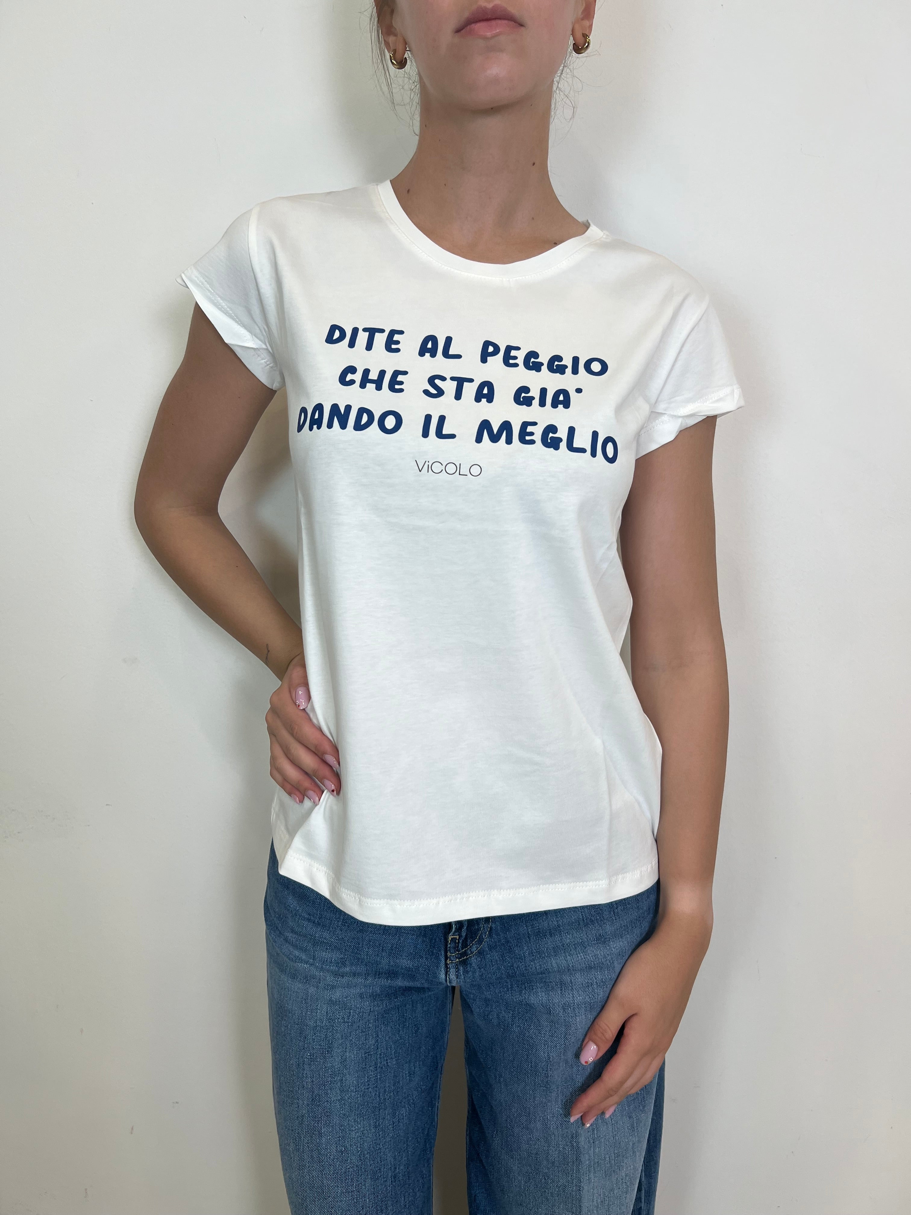 T-shirt scritta blu vicolo - Vicolo