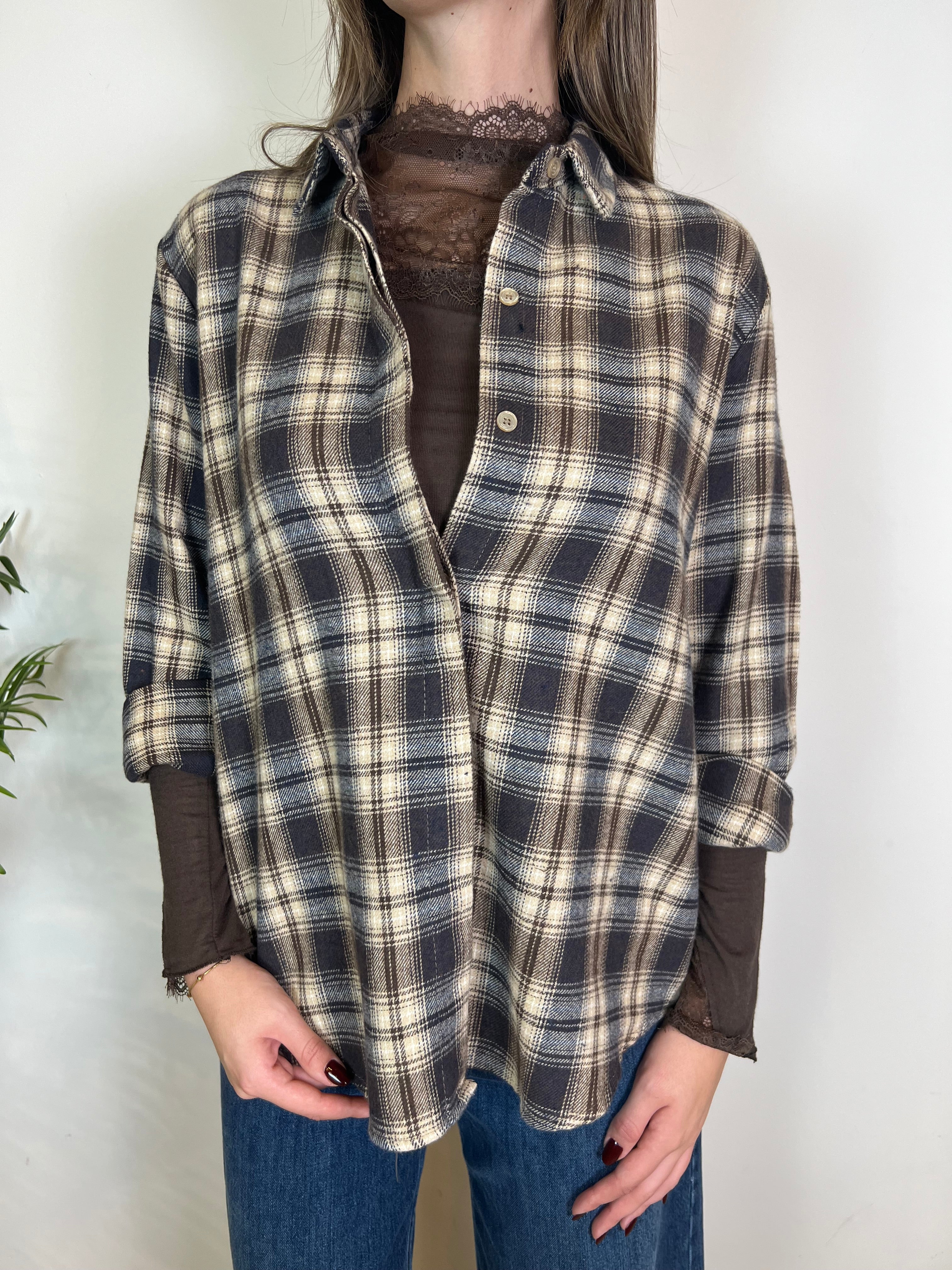 Camicia check blu e moro - Haveone