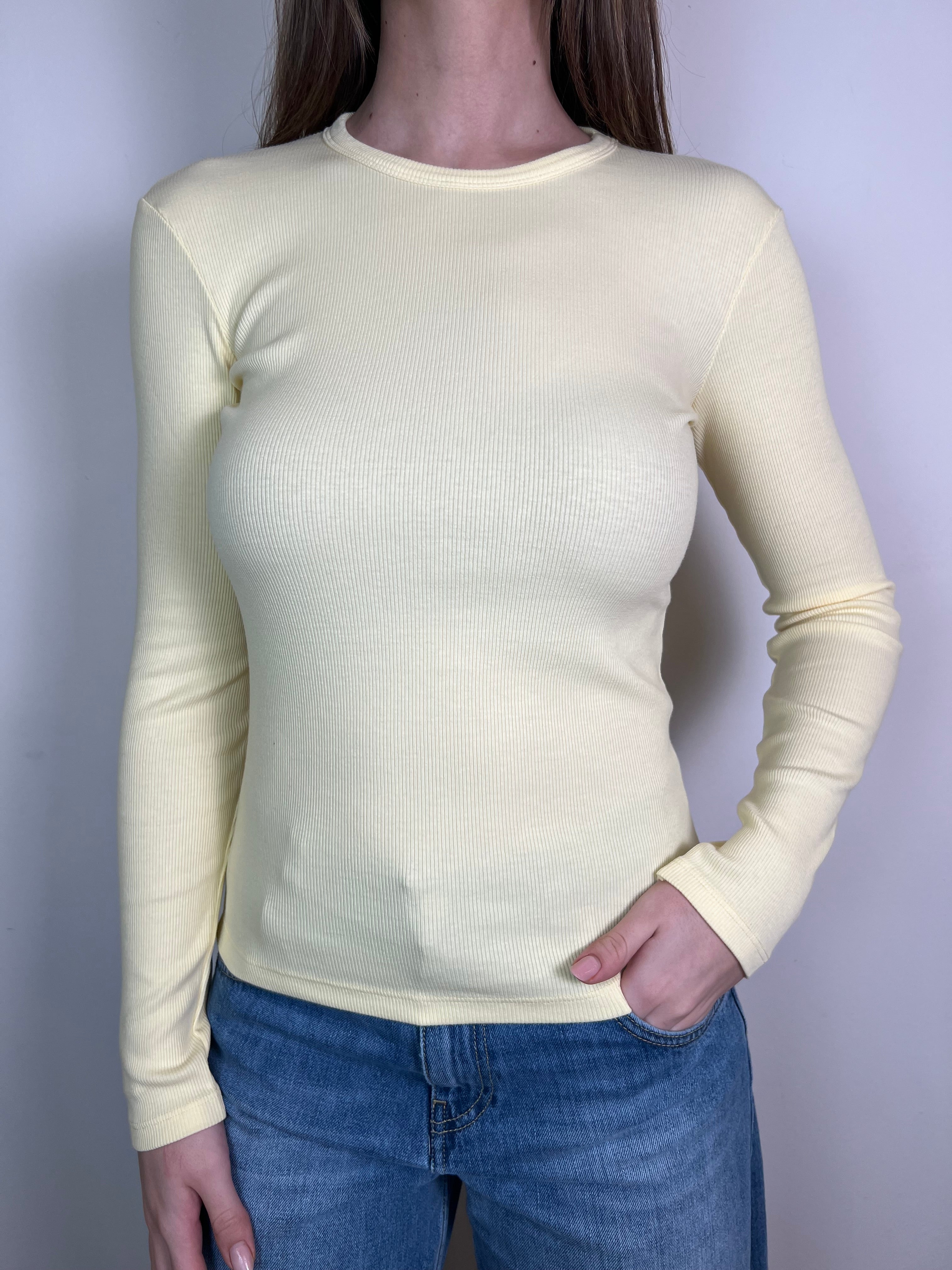 T-shirt manica lunga costina - Vicolo