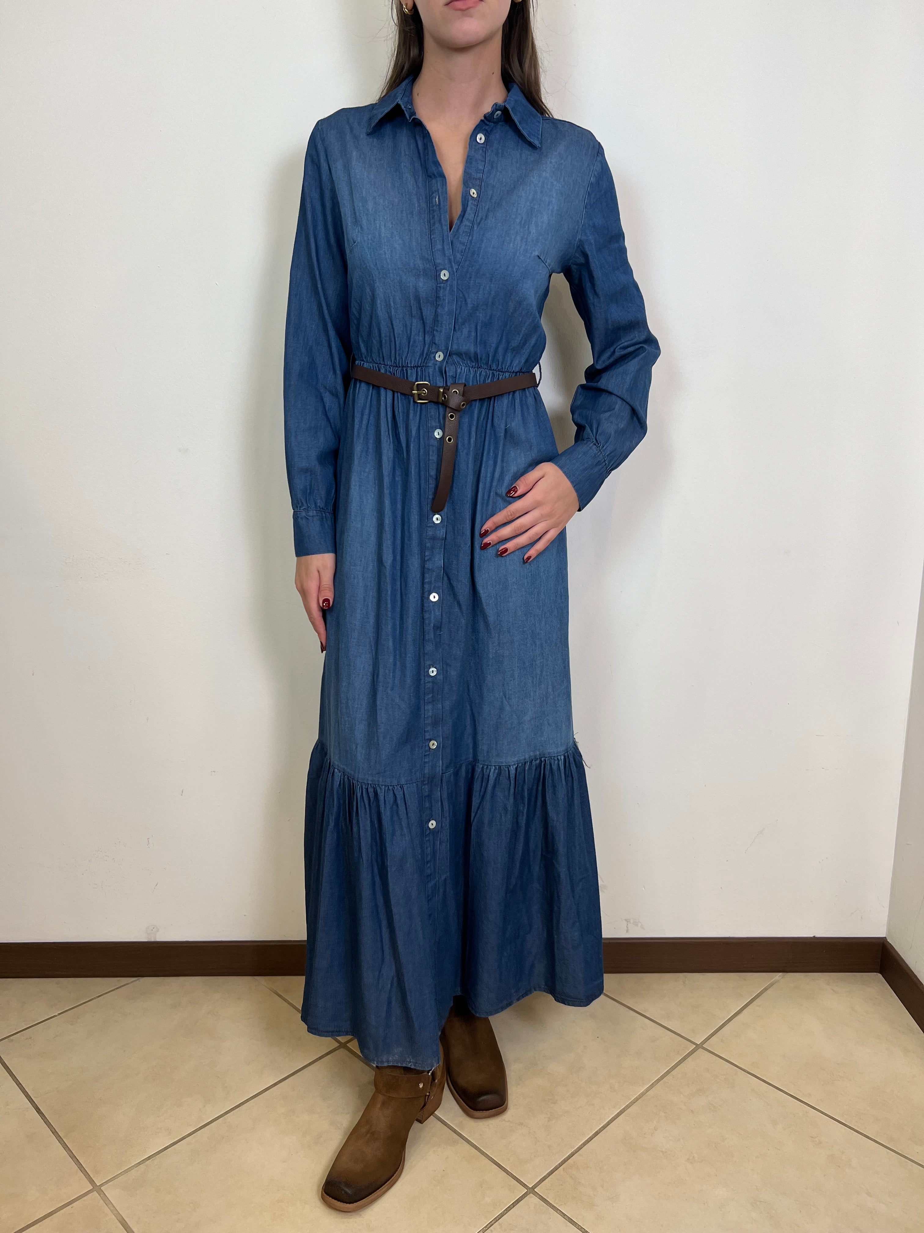 Chemisier lungo chambray- Haveone