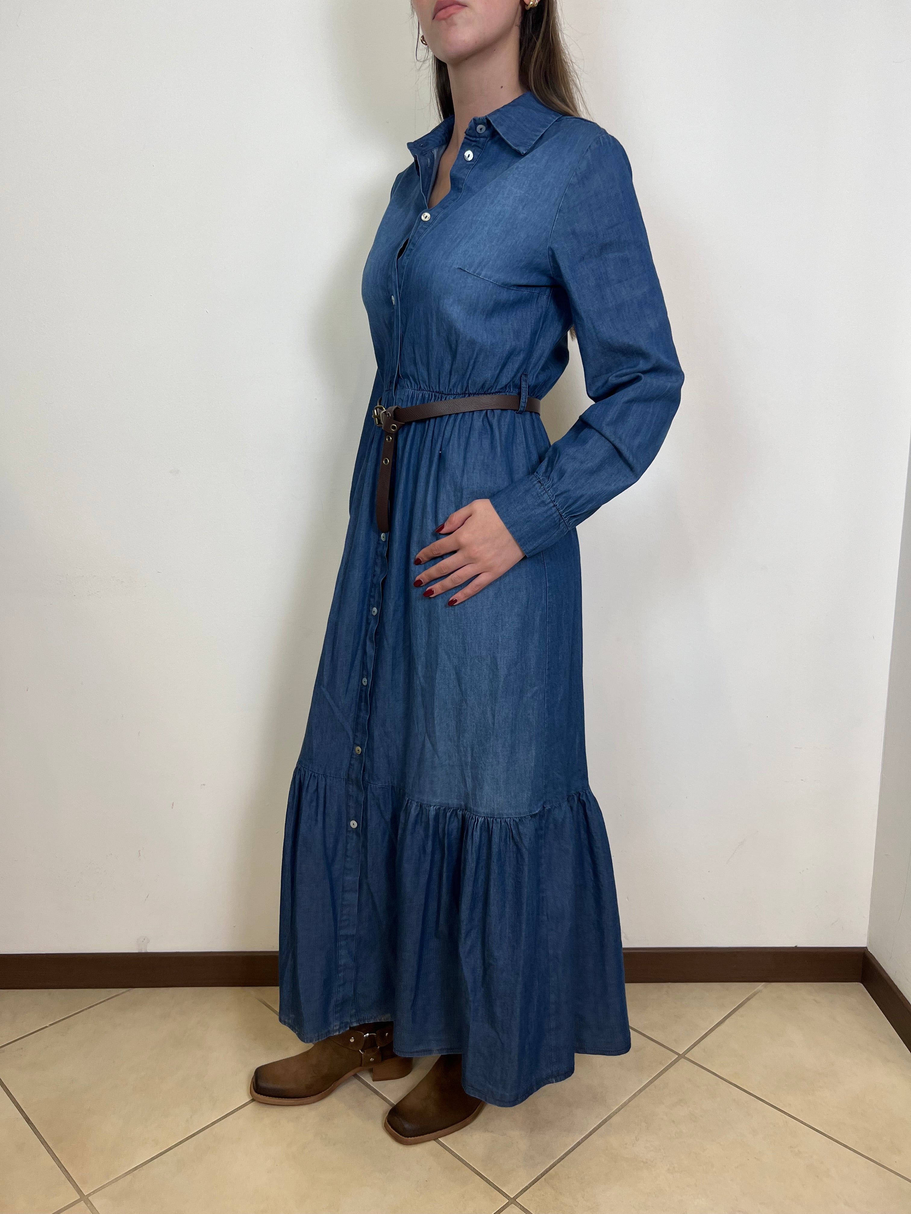 Chemisier lungo chambray- Haveone