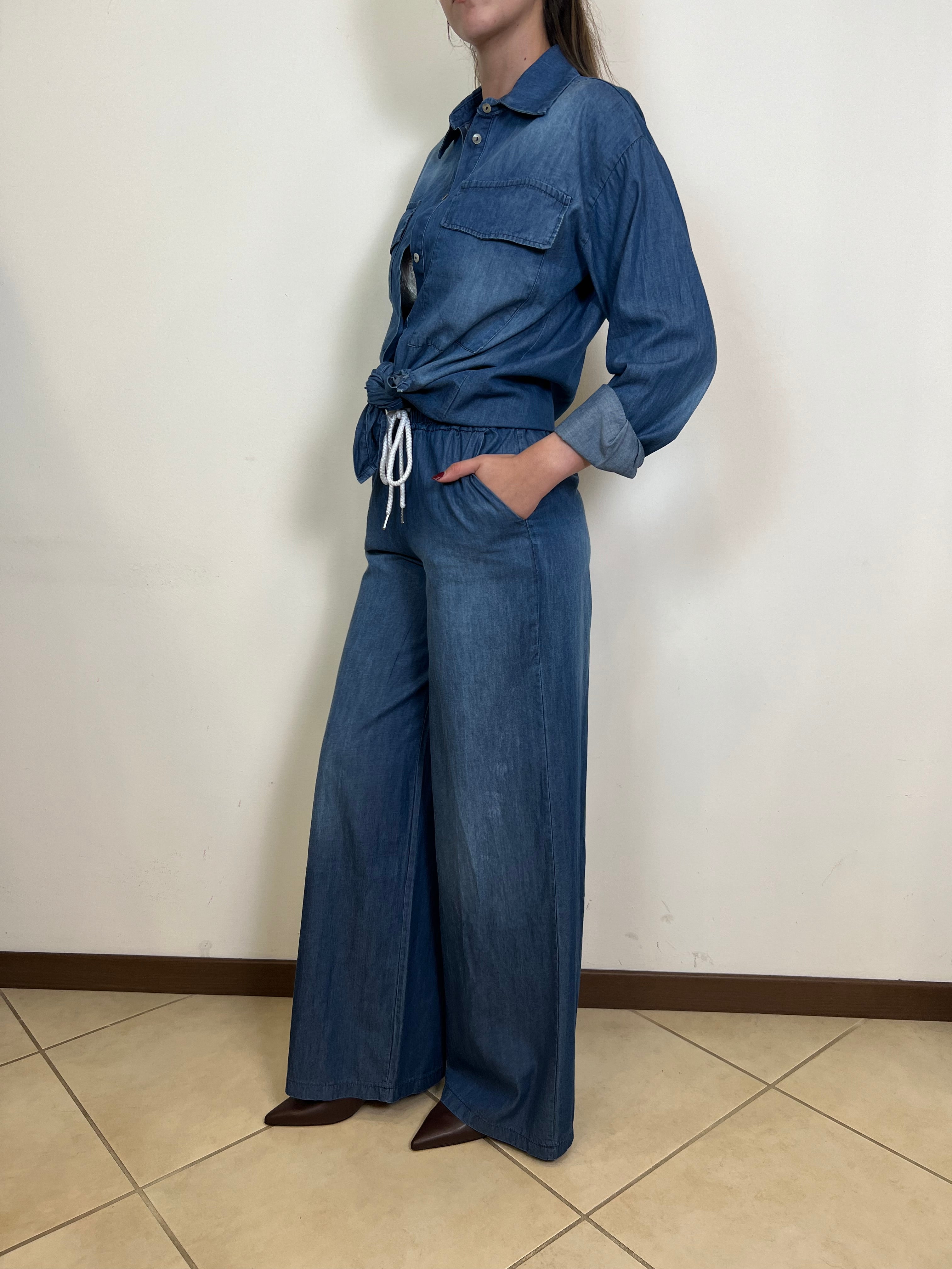 Pantalone largo chambray - Vicolo