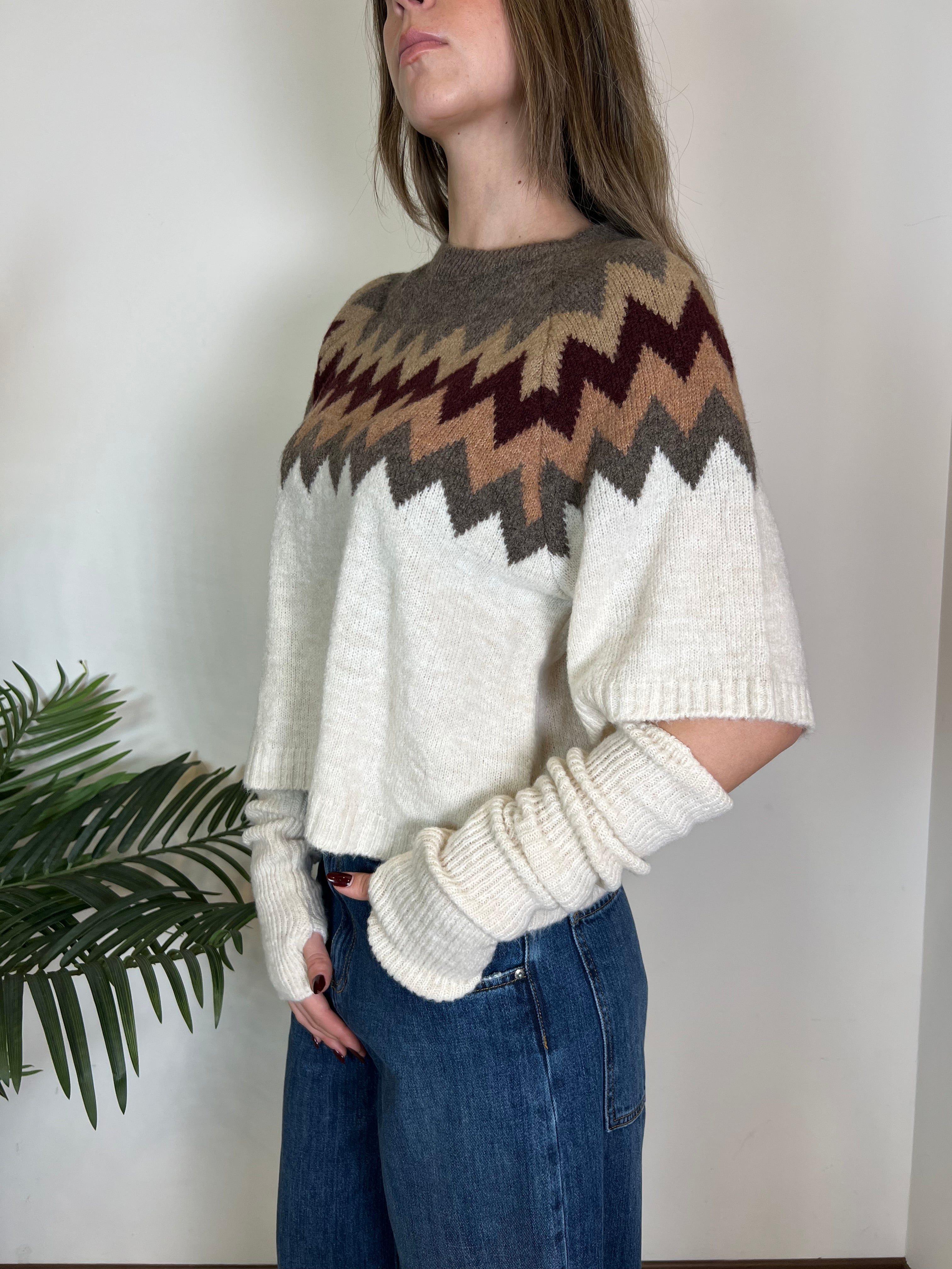 Maglia zig zag con manicotti - Haveone