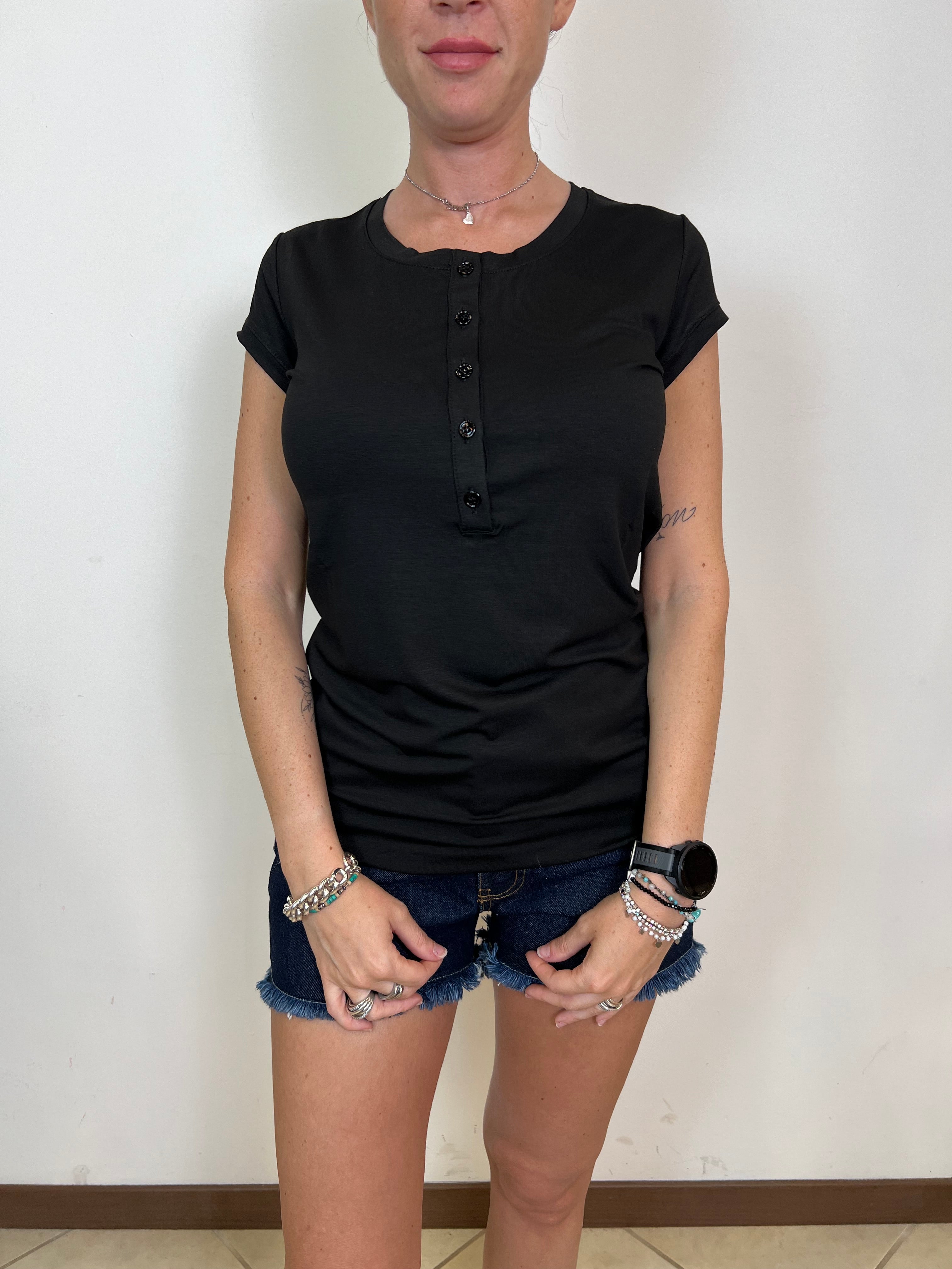 T-shirt serafino viscosa - Vicolo