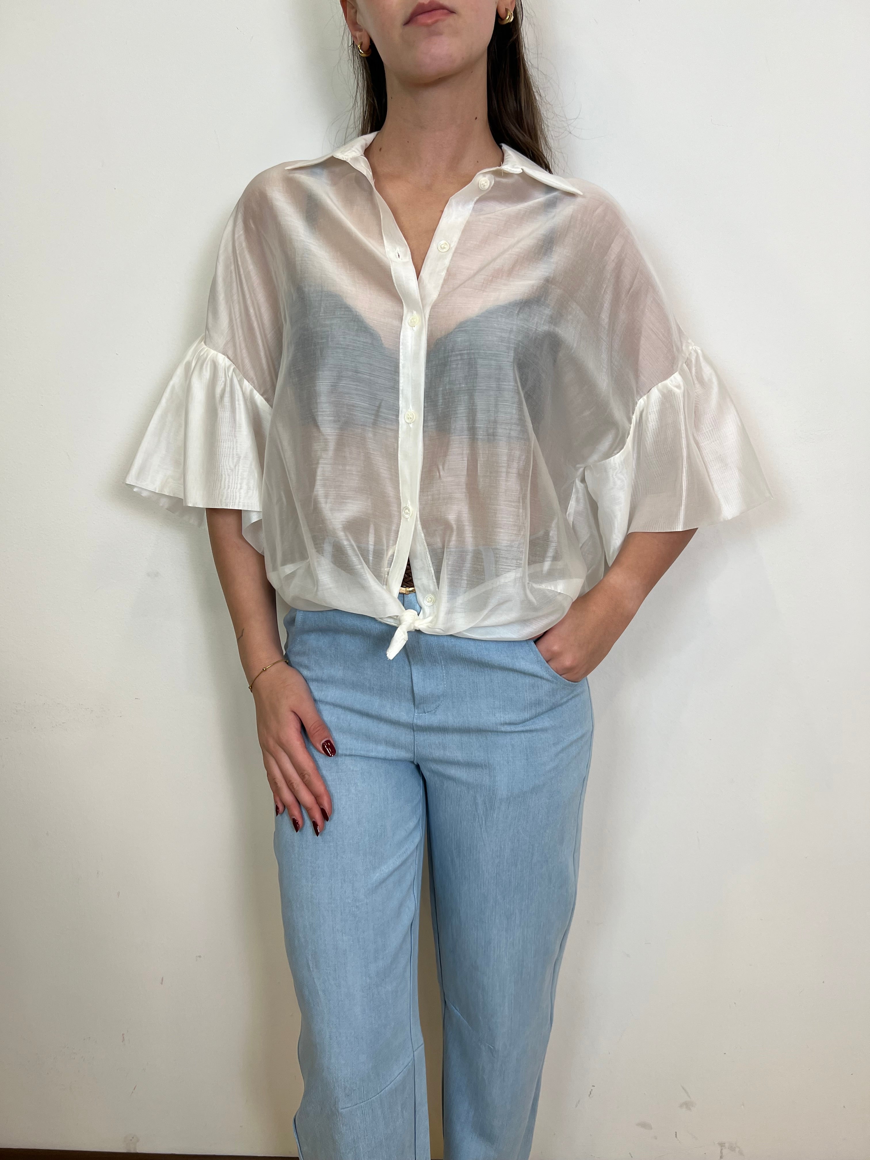 Camicia manica corta con volant - Vicolo