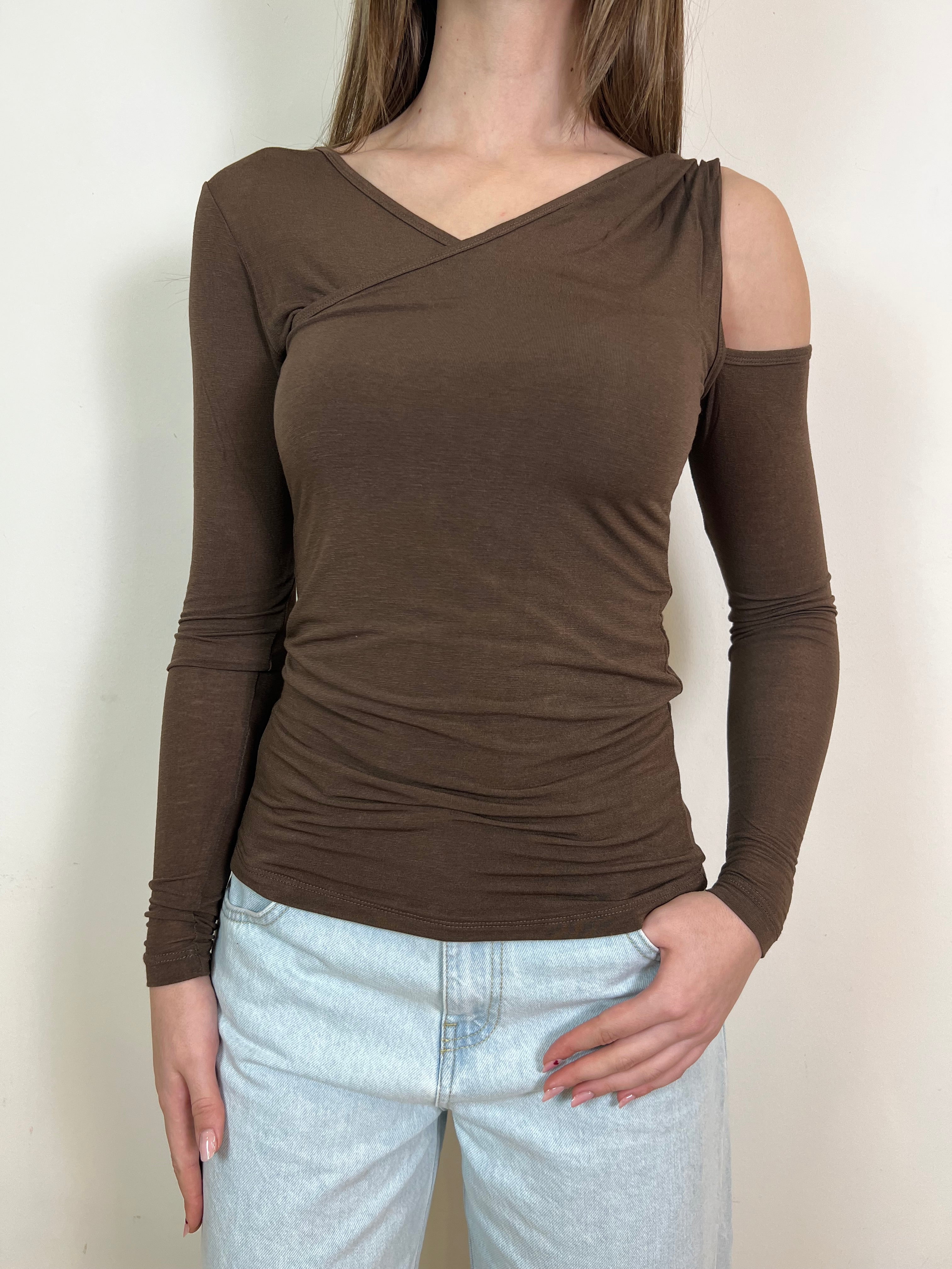 Maglia seta bretella arricciata - Vicolo