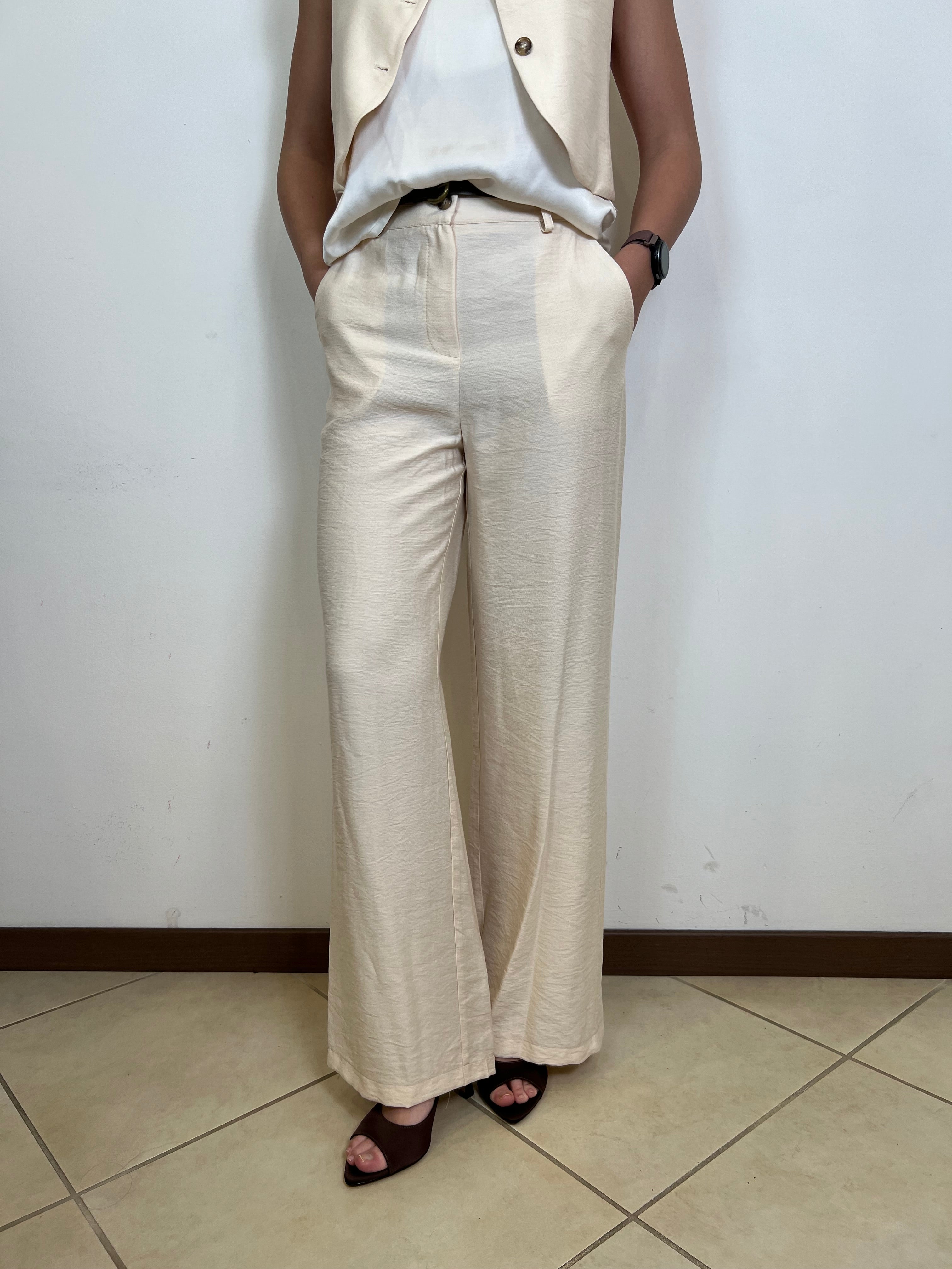 Pantalone palazzo elastico dietro - Haveone