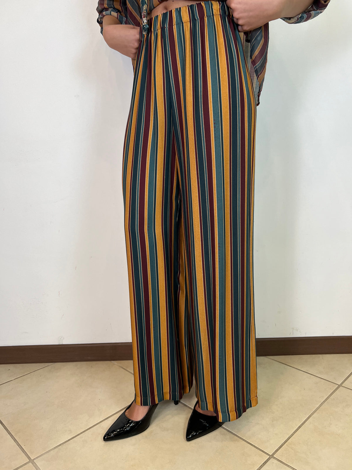 Pantalone righe "Nomad" verde - Haveone