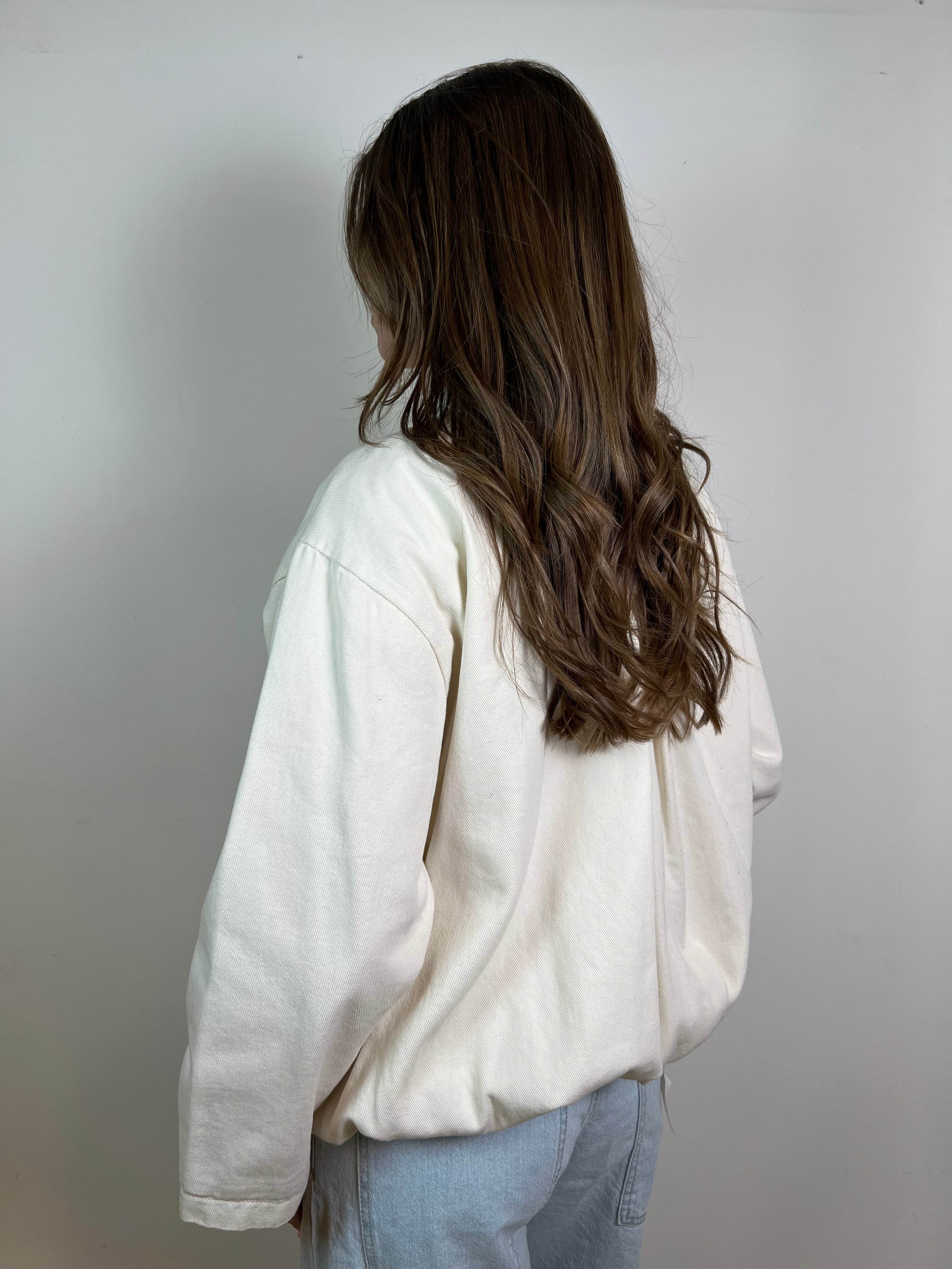 Giacca bomber denim bianco - Haveone
