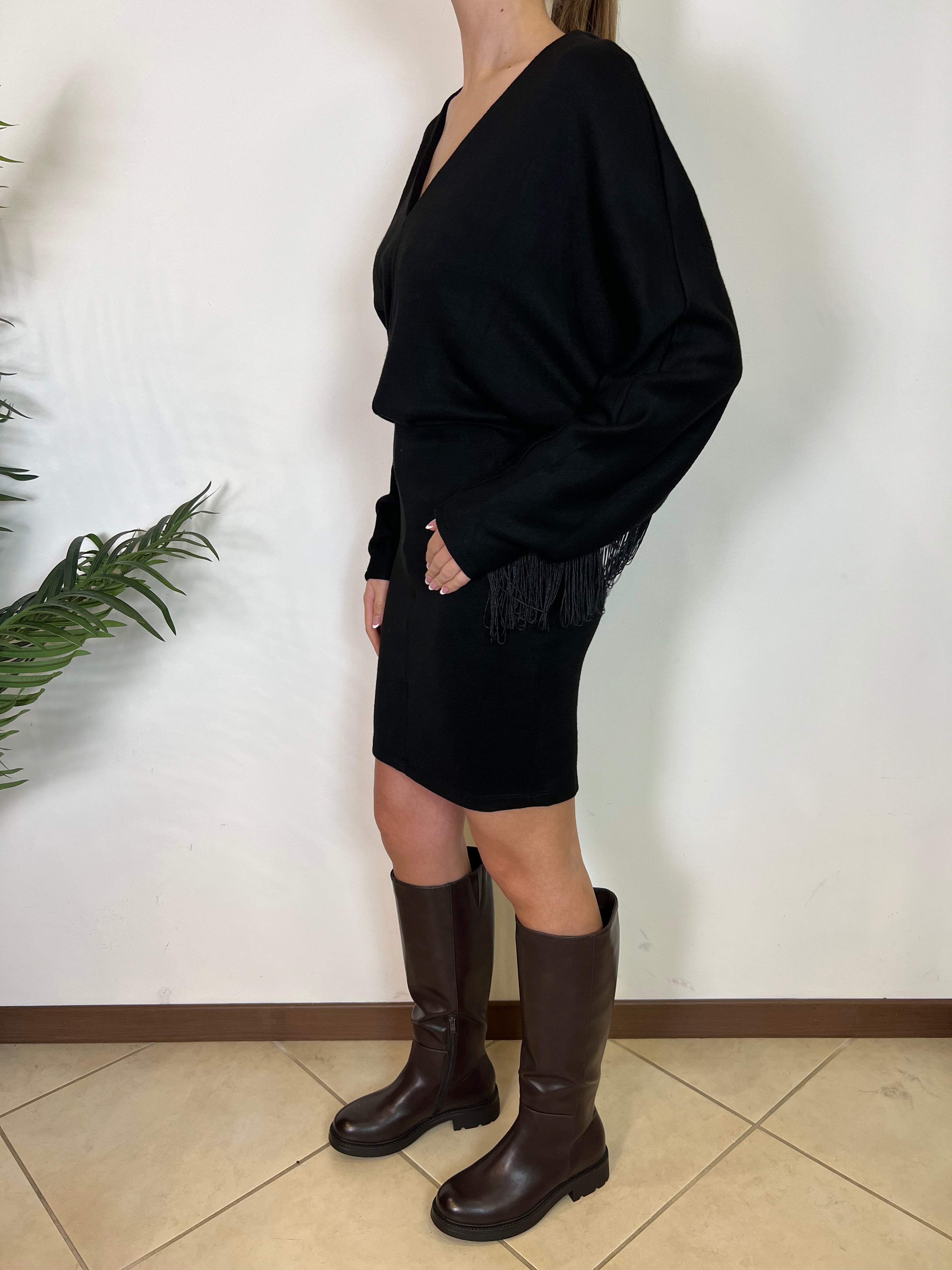 Abito maniche frange - Haveone