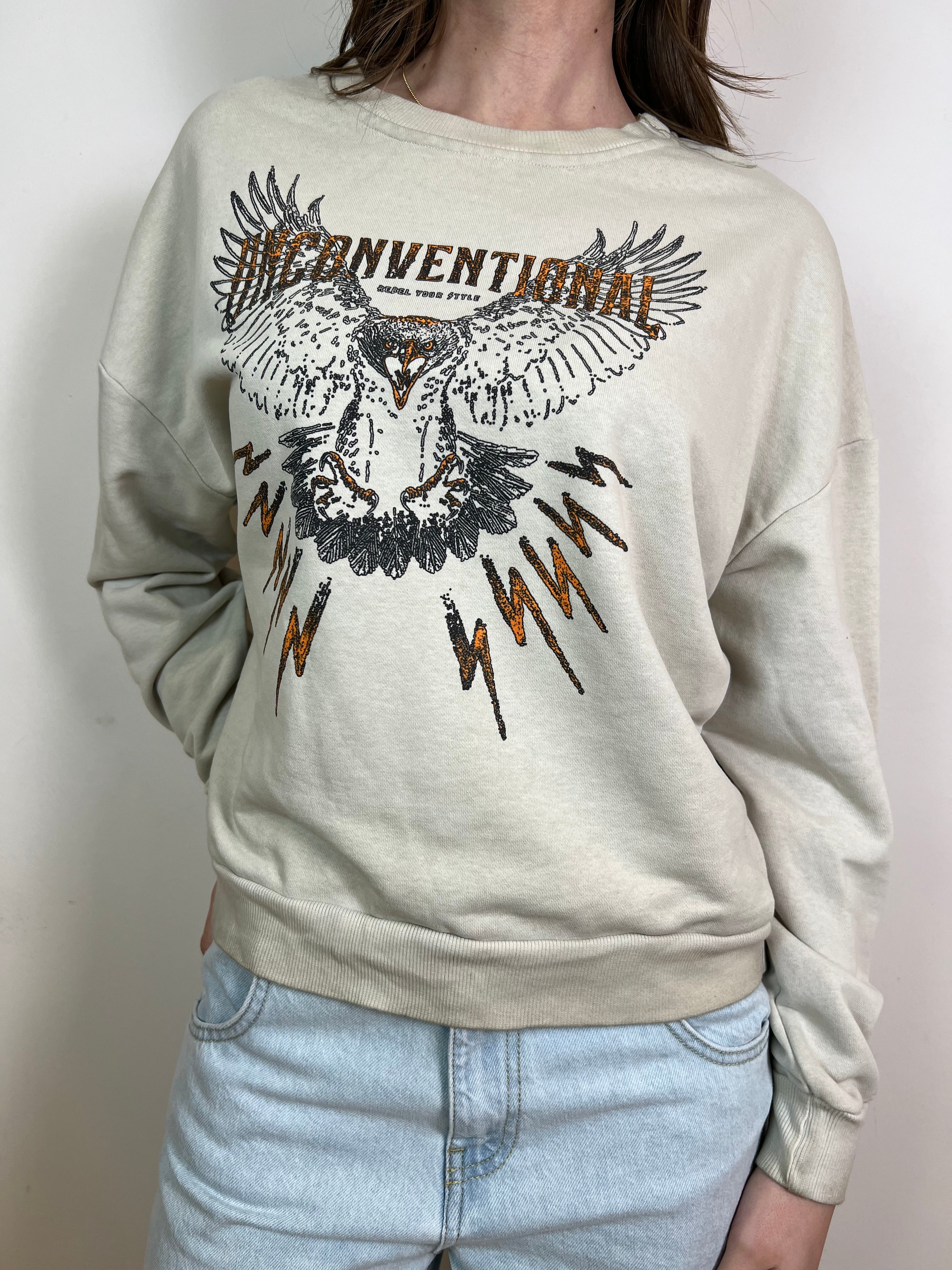 Felpa stone wash aquila - Haveone