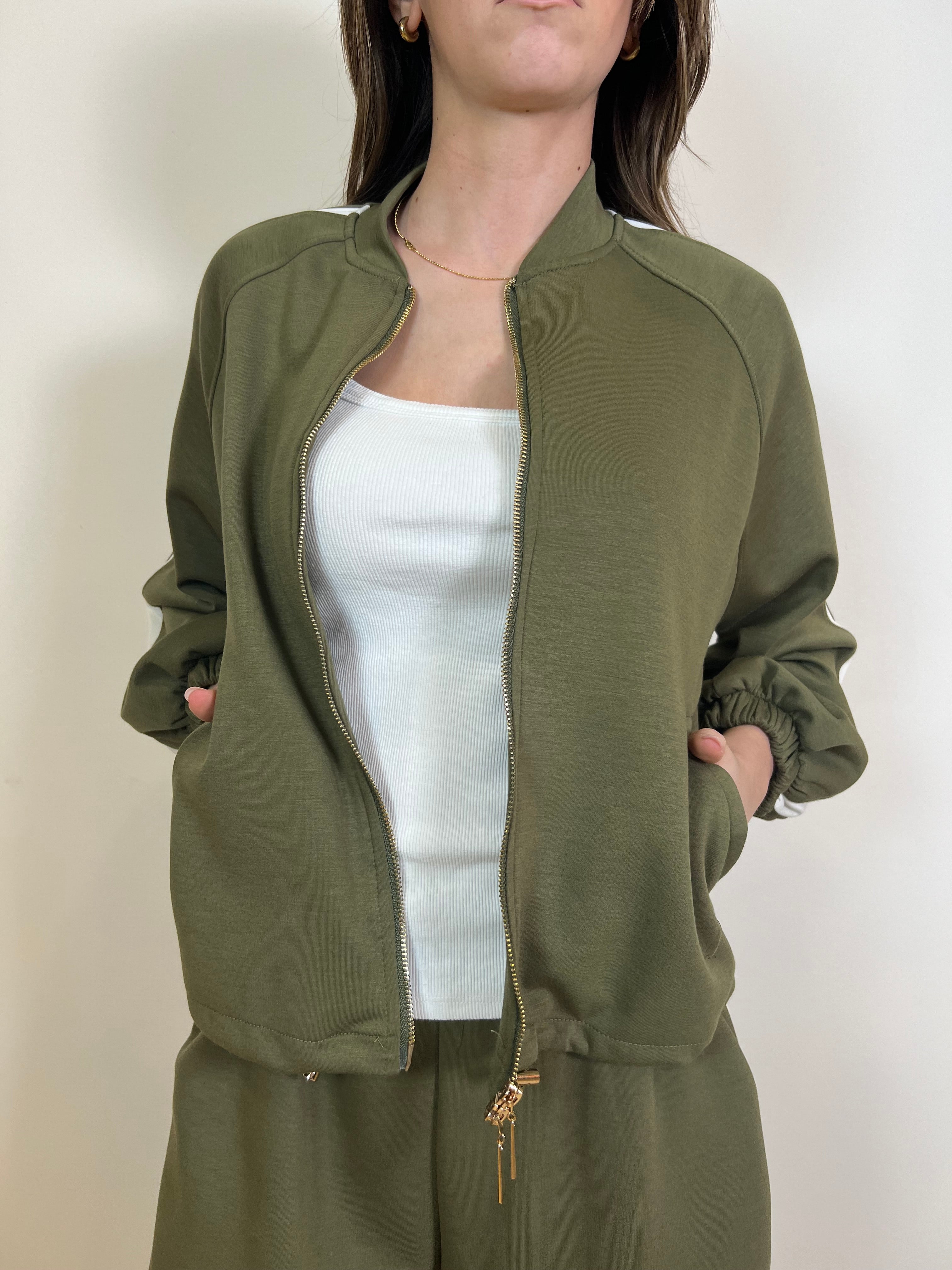 Felpa zip bande laterali - Haveone