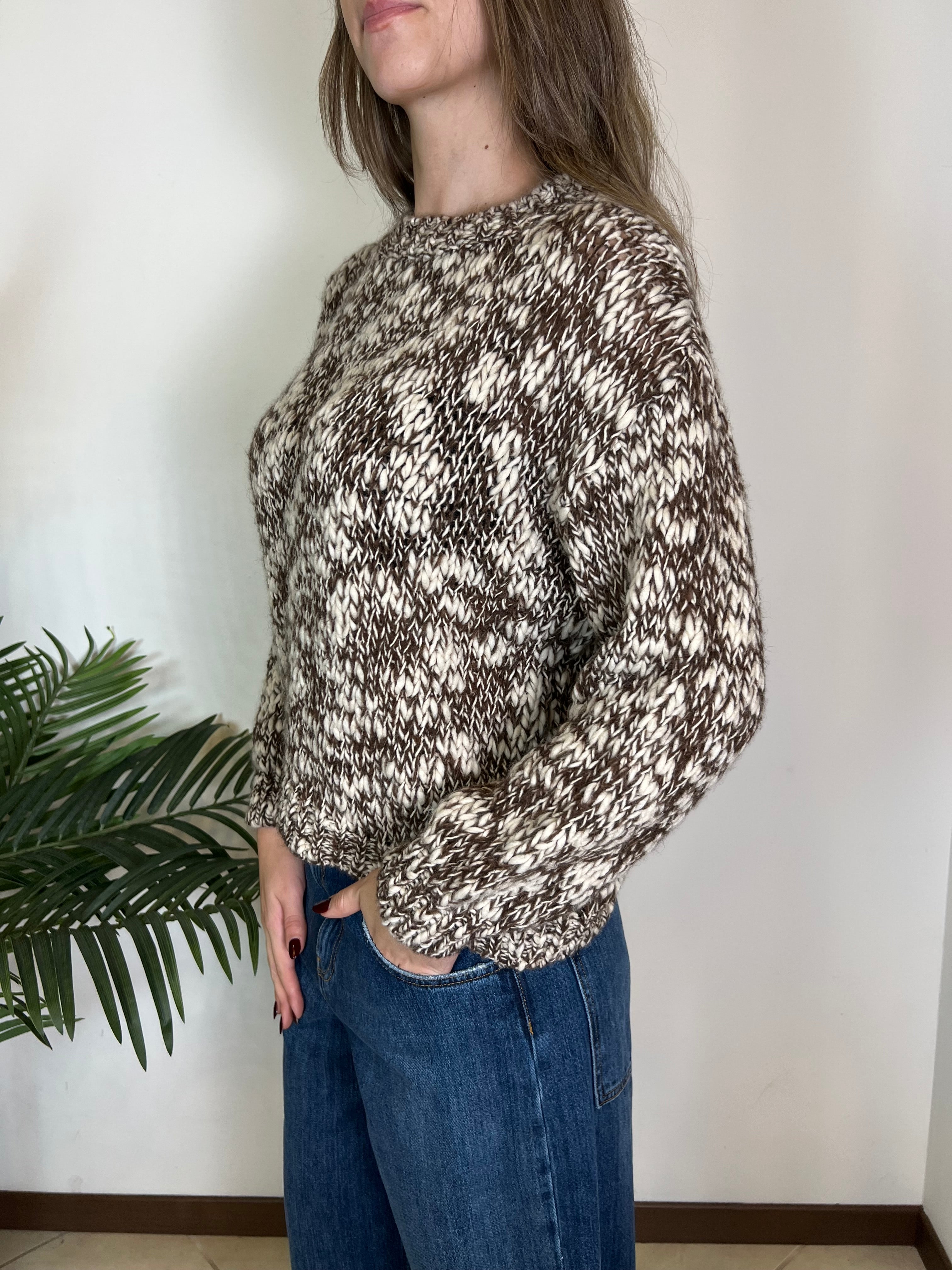 Maglia intreccio bianco e moro - Vicolo