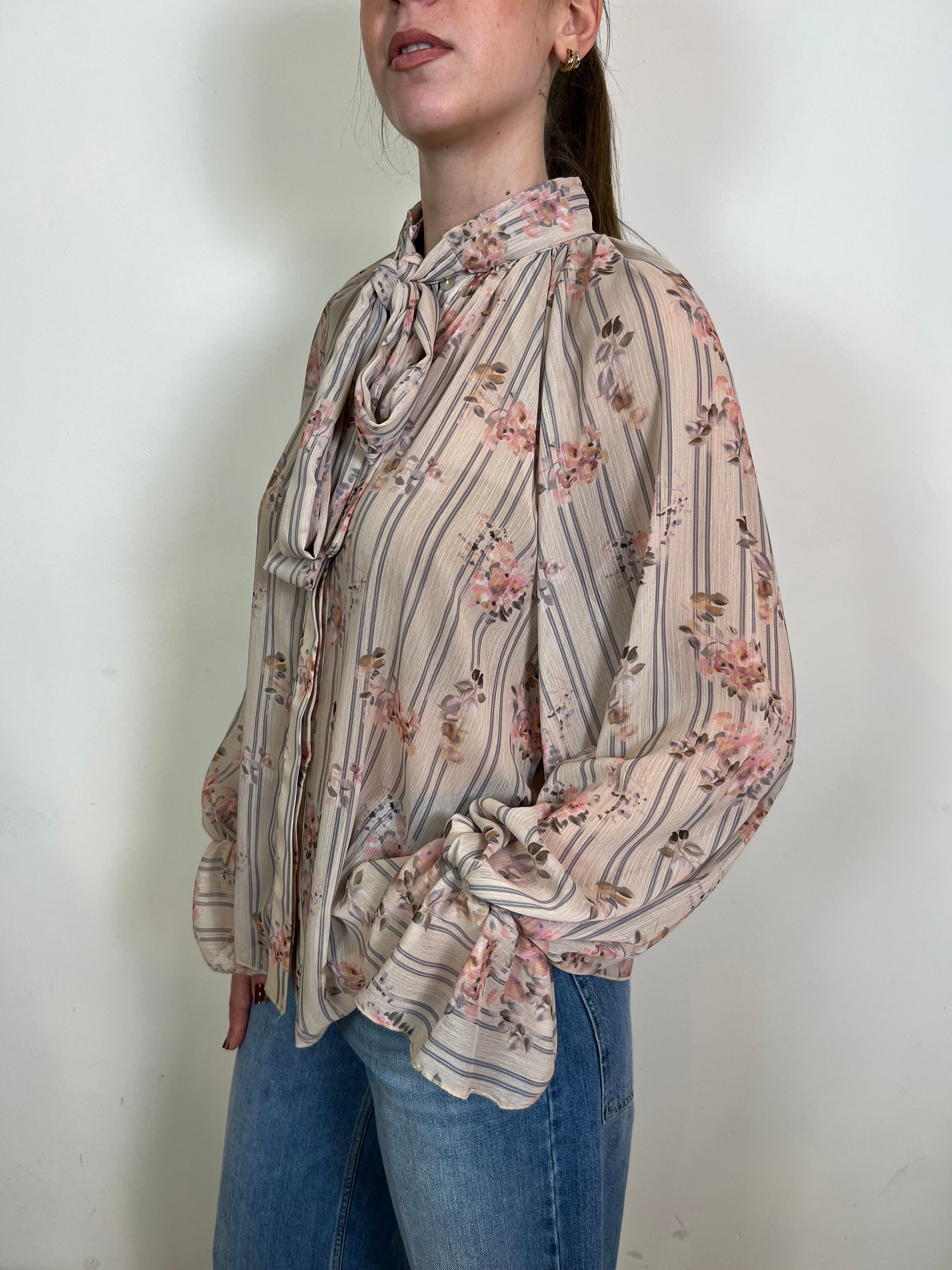 Camicia fiori con fiocco - Haveone