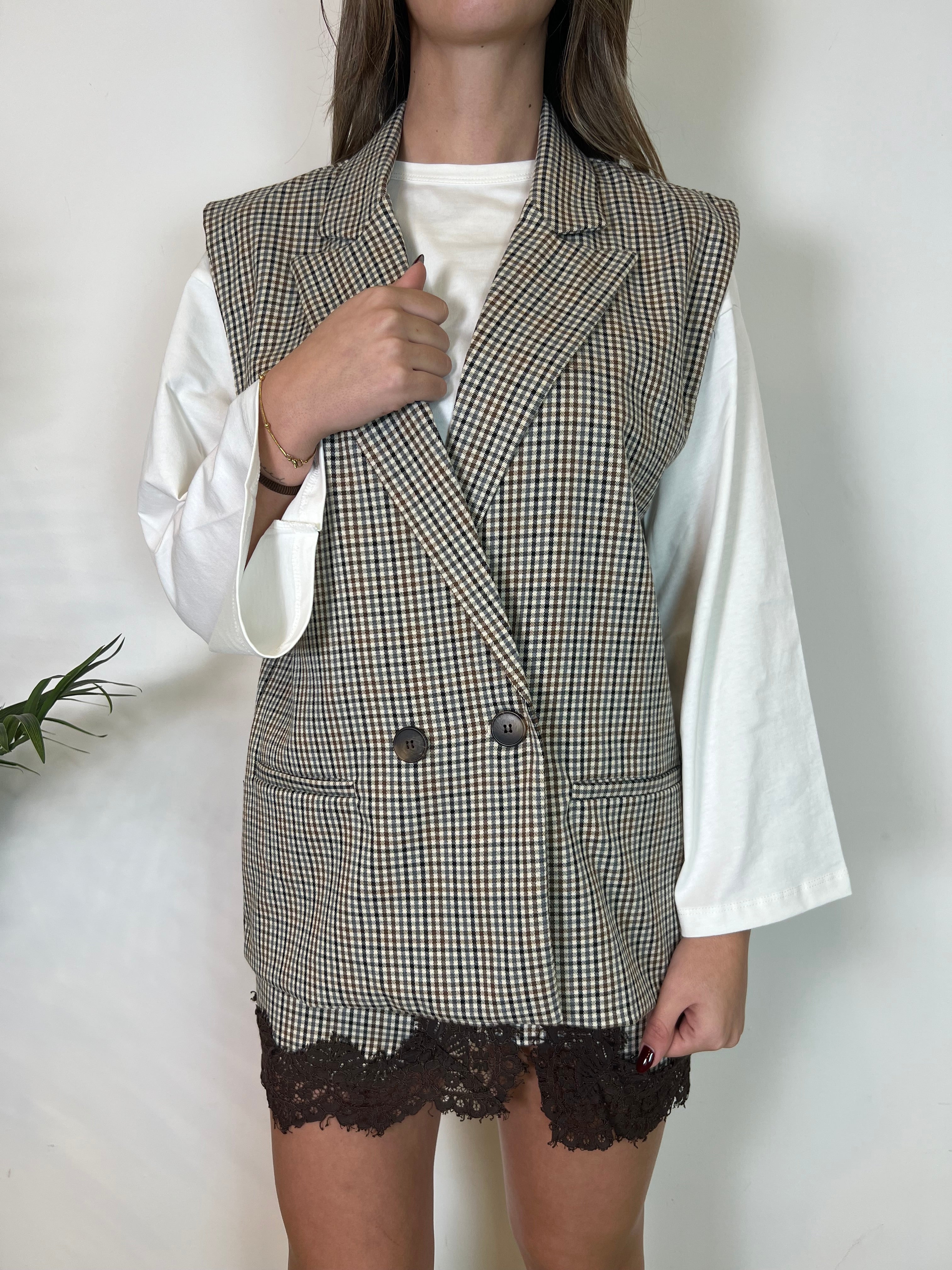 Gilet quadretti over - Haveone