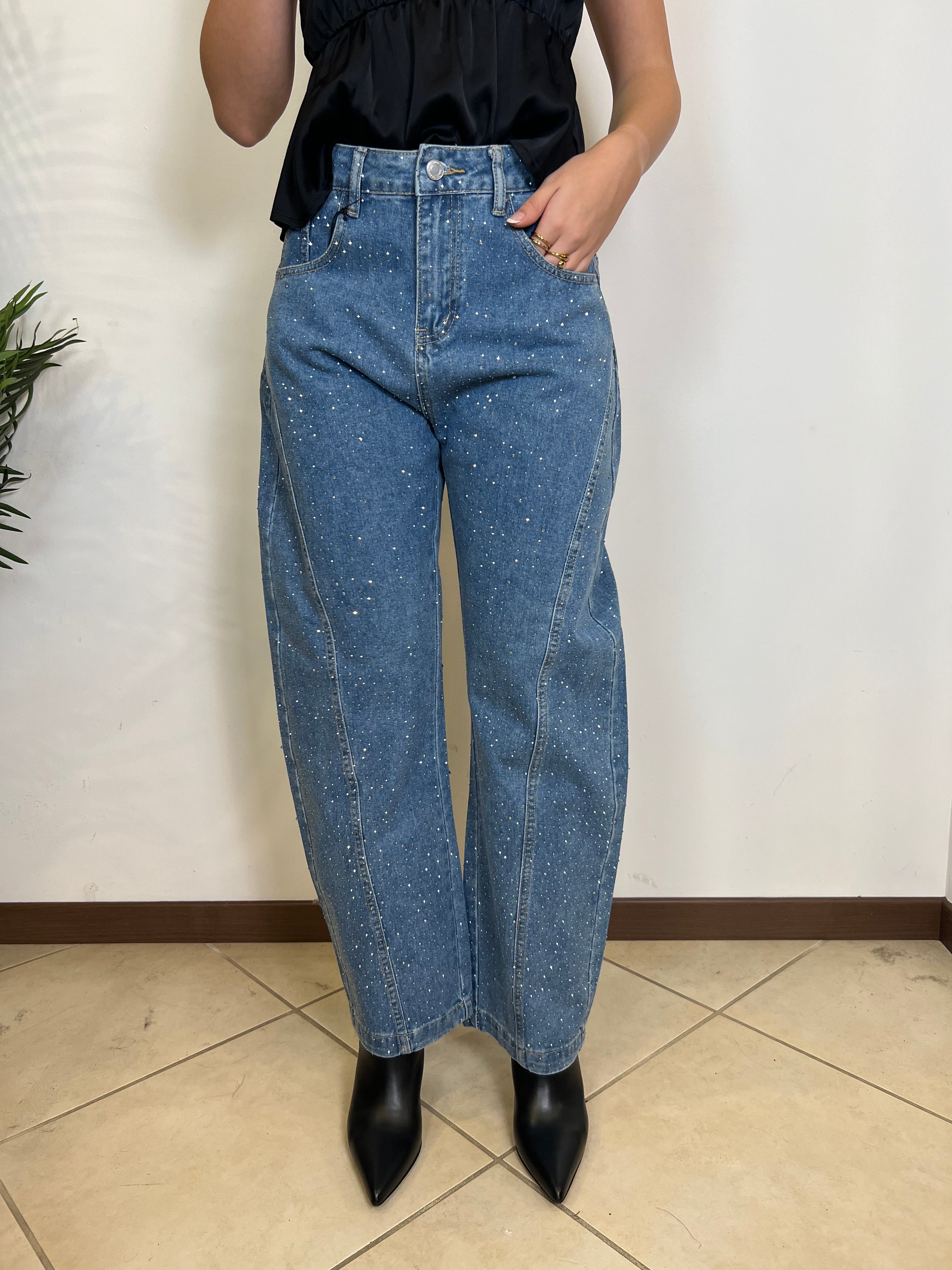 Jeans Geltrude strass - TensioneIn