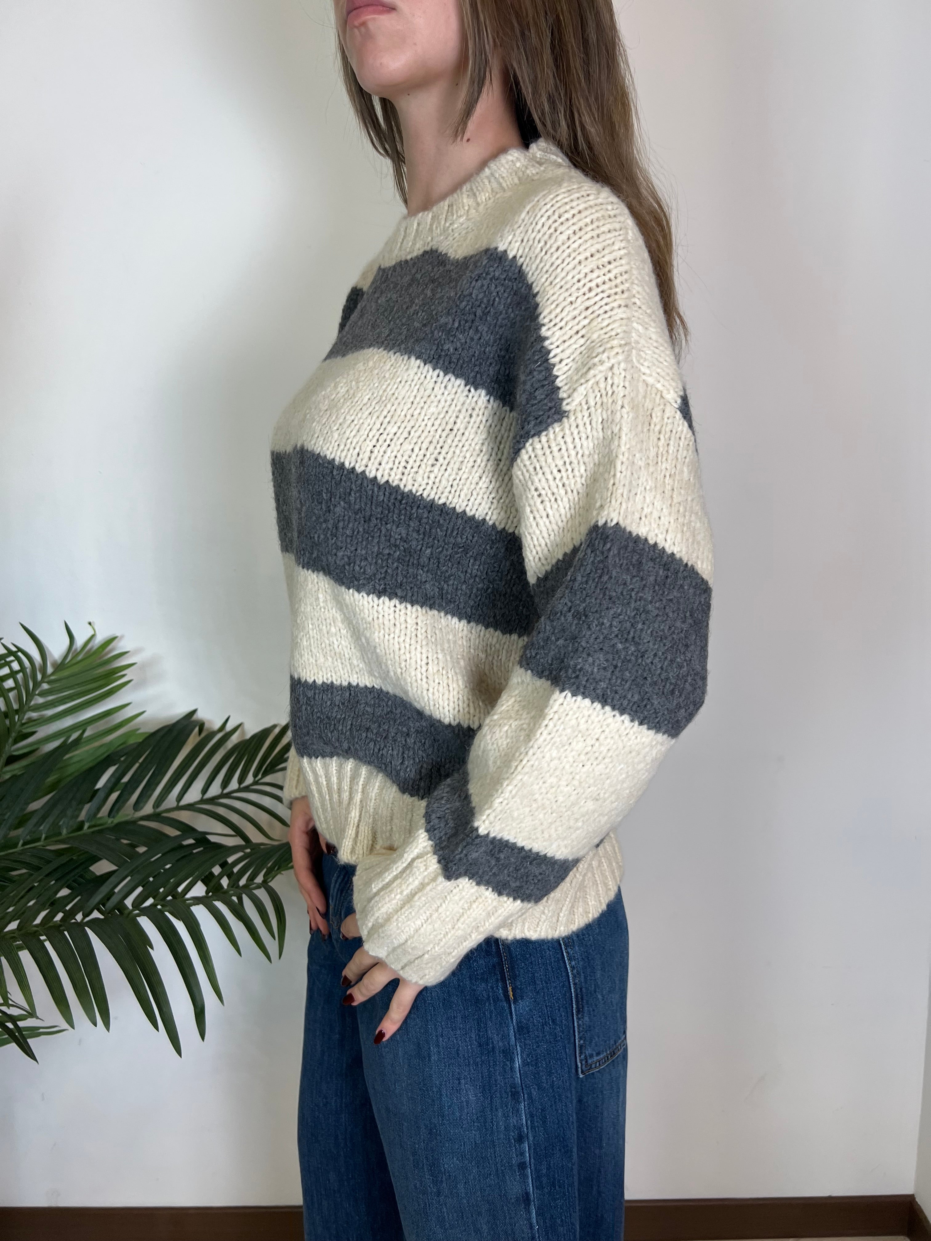 Maglia girocollo a righe - Vicolo