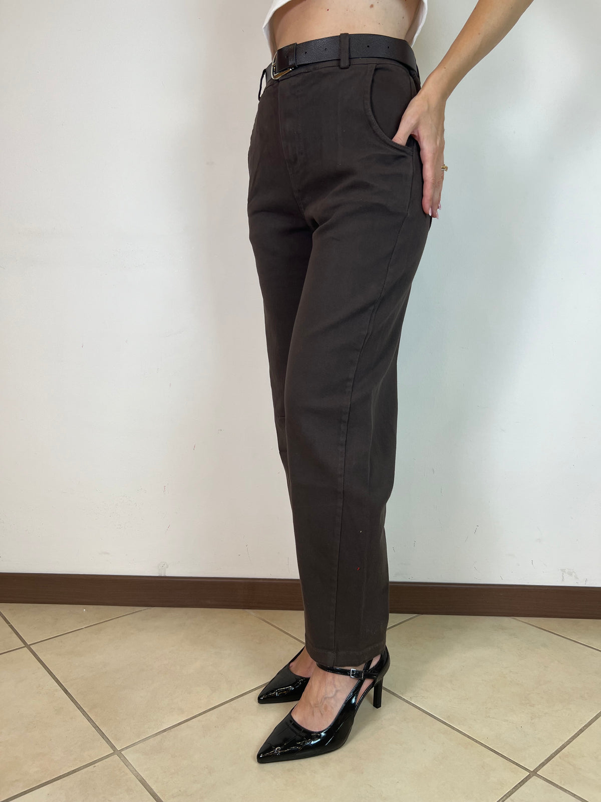 Pantalone barrel con cintura - Kontatto