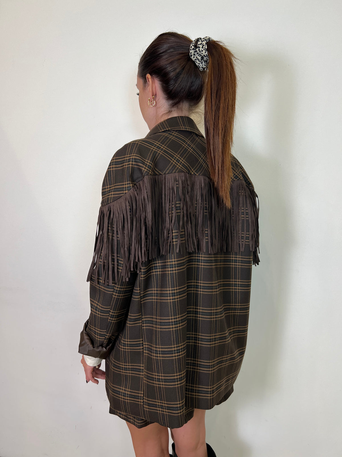 Giacca check e frange - Haveone