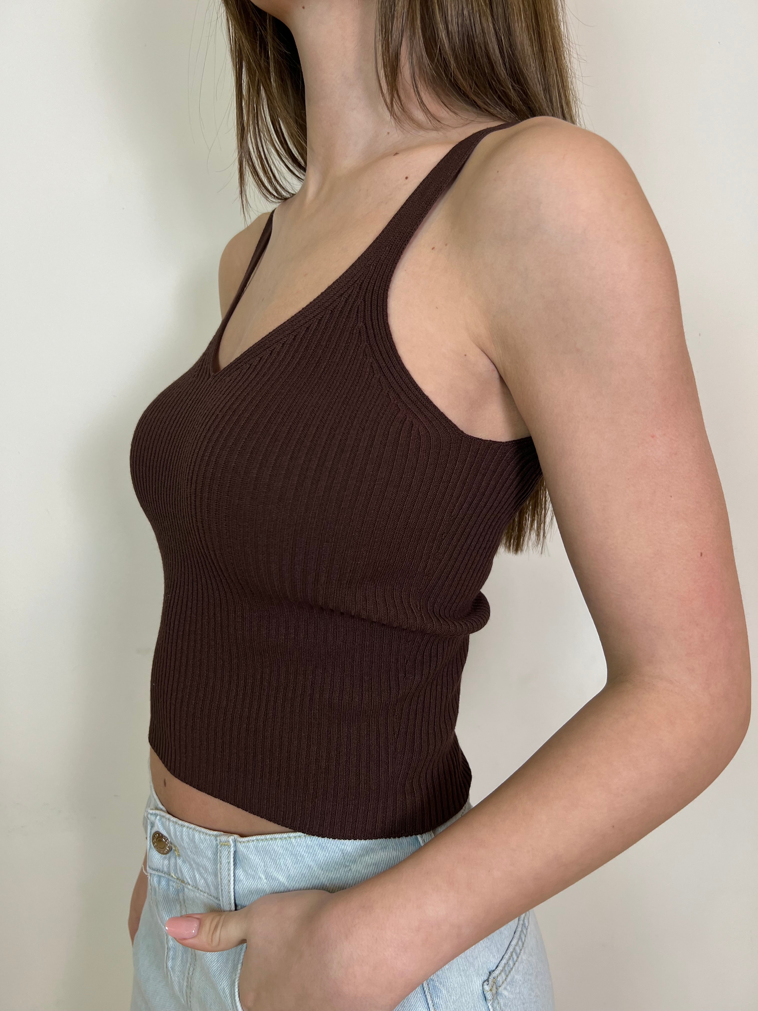 Top costina scollo V - Kontatto