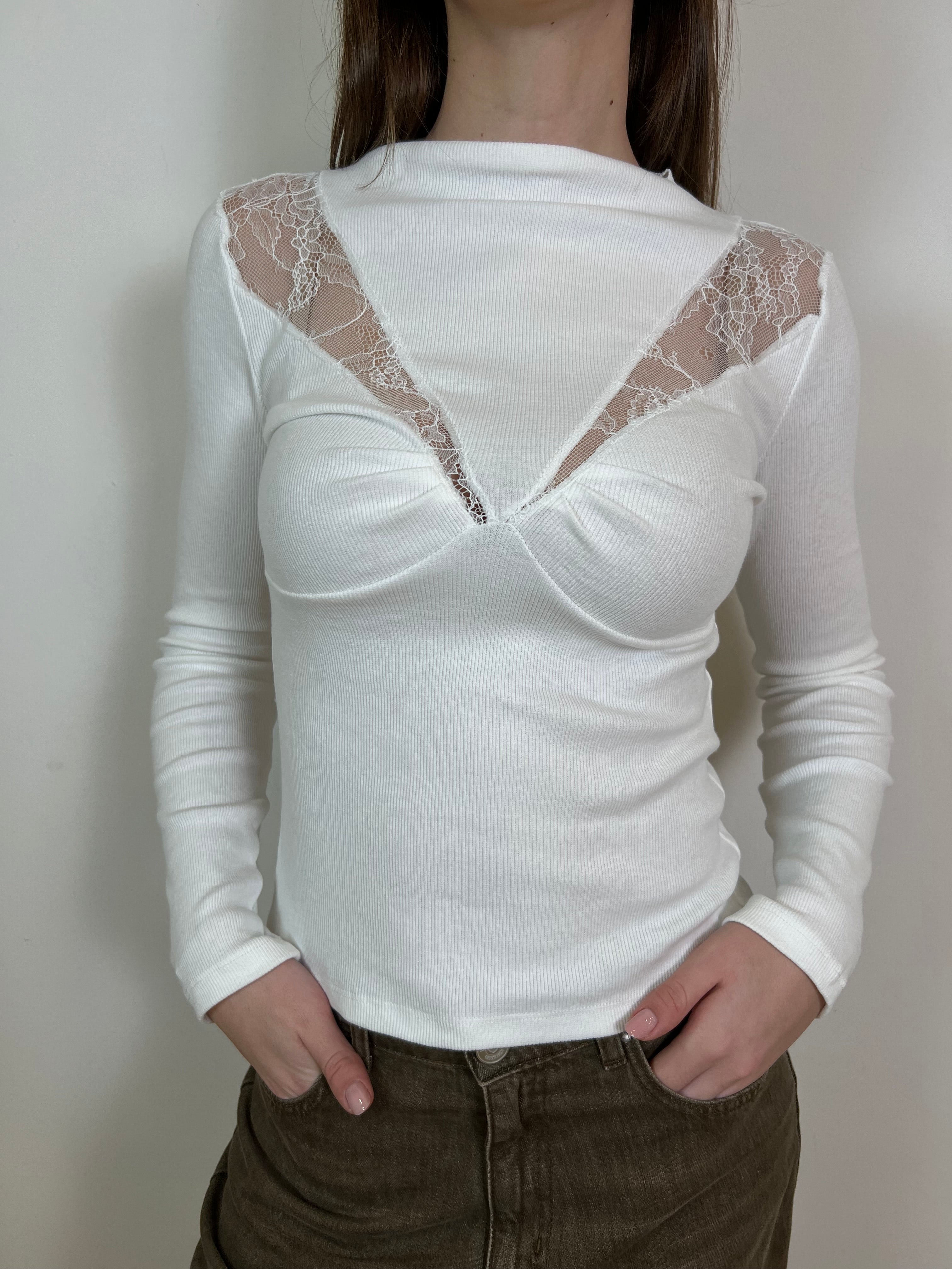 Maglia inserti pizzo - Haveone