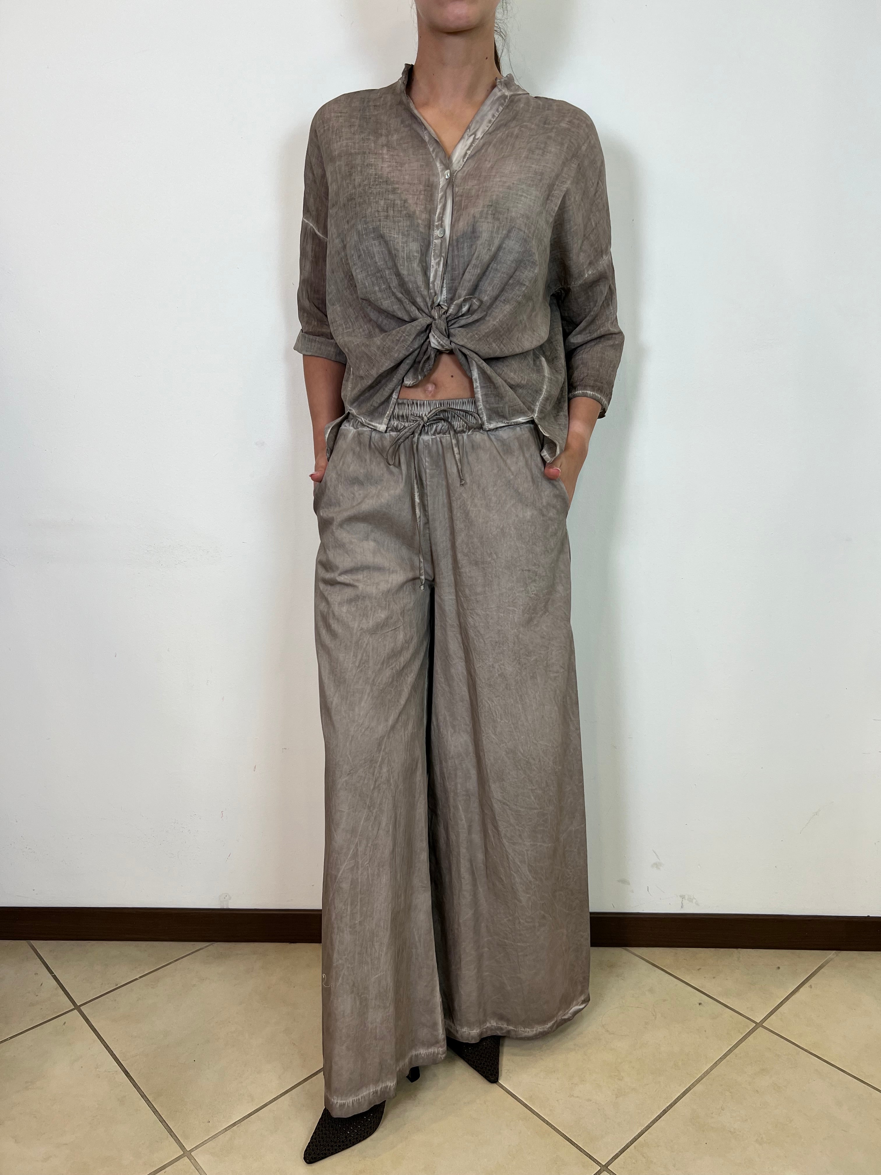 Pantalone stone largo con elastico - Haveone