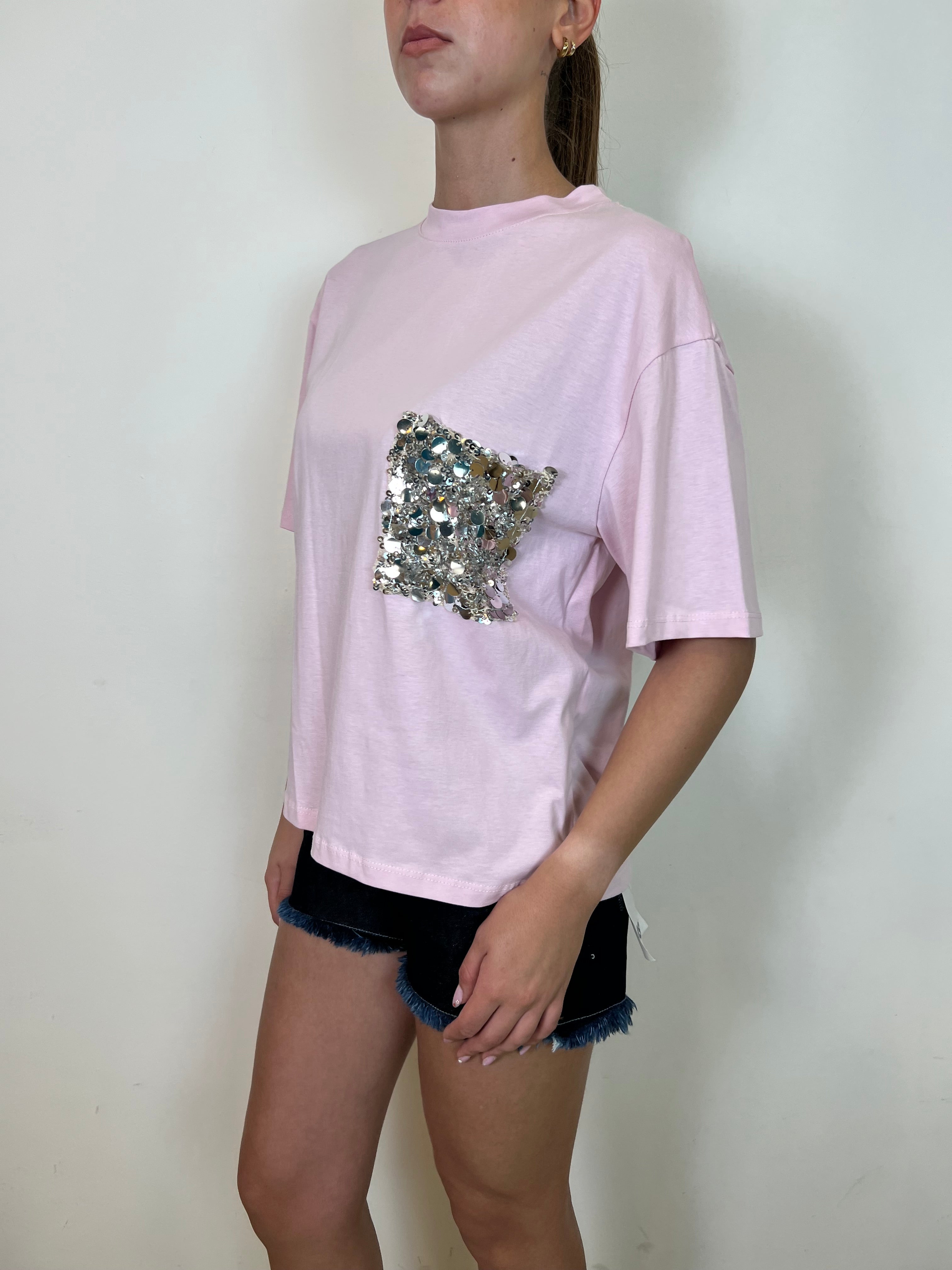 T-shirt taschino paillettes - Tensione In