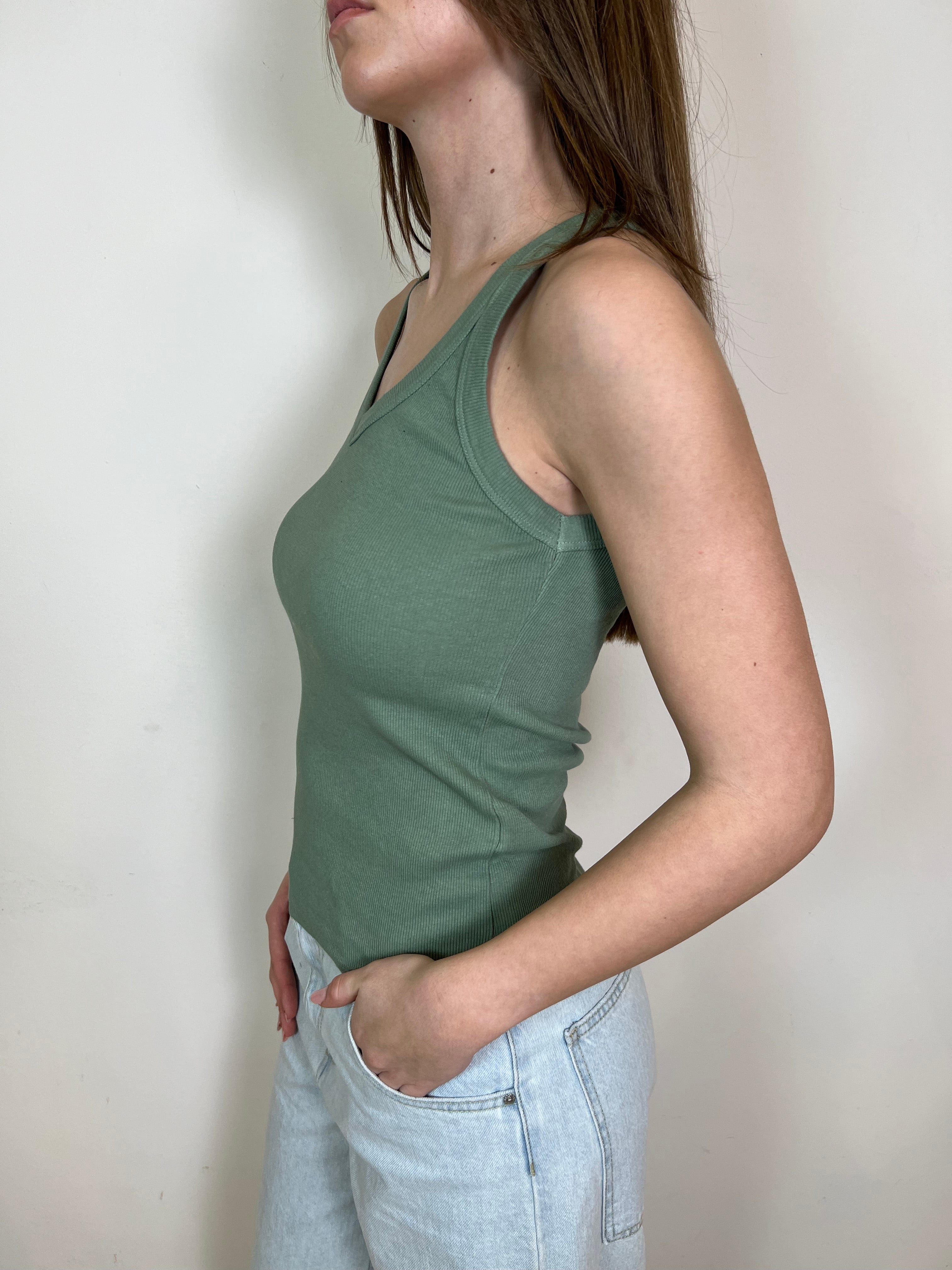 Canotta costina scollo V - Haveone