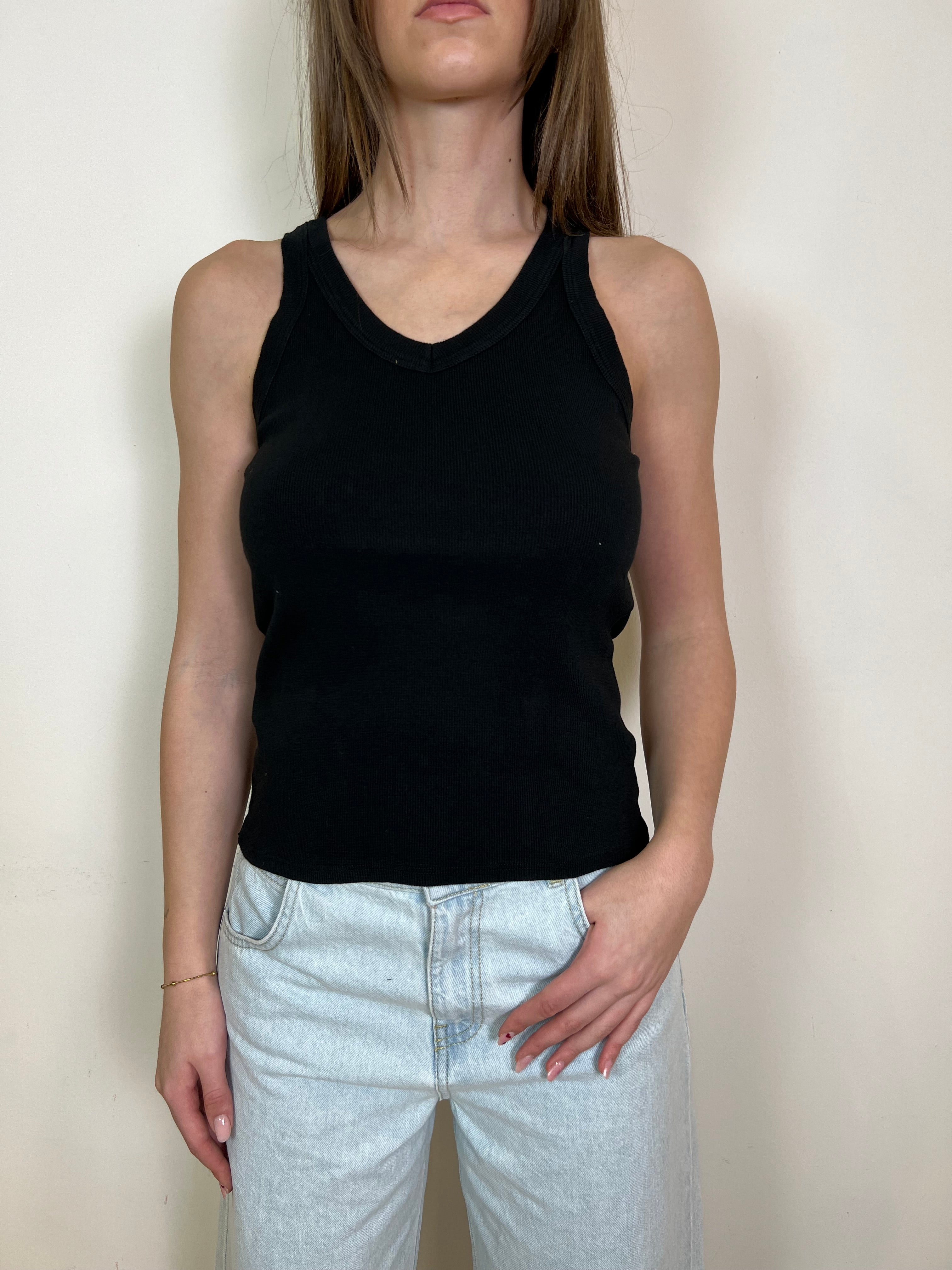 Canotta costina scollo V - Haveone