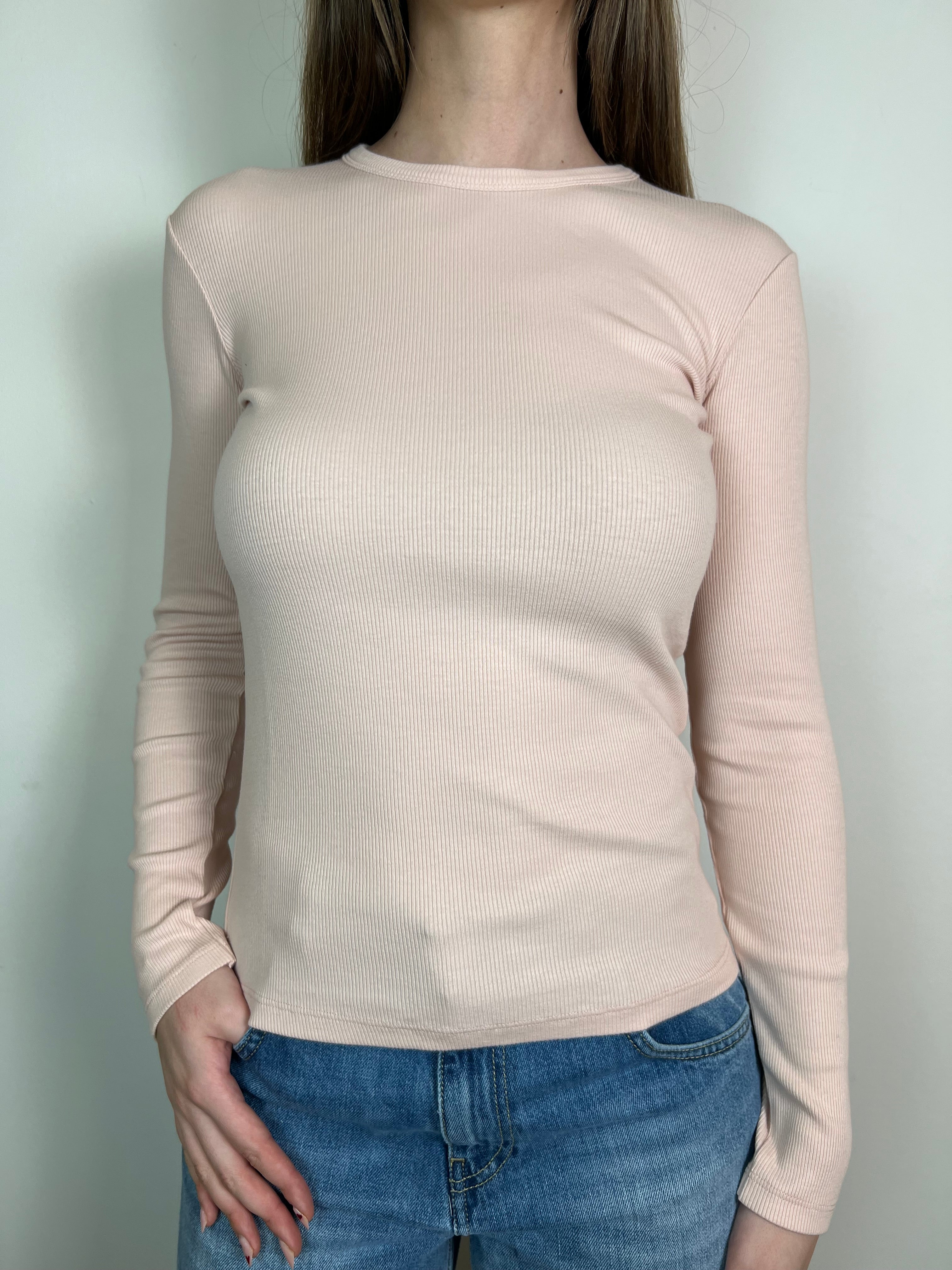 T-shirt manica lunga costina - Vicolo