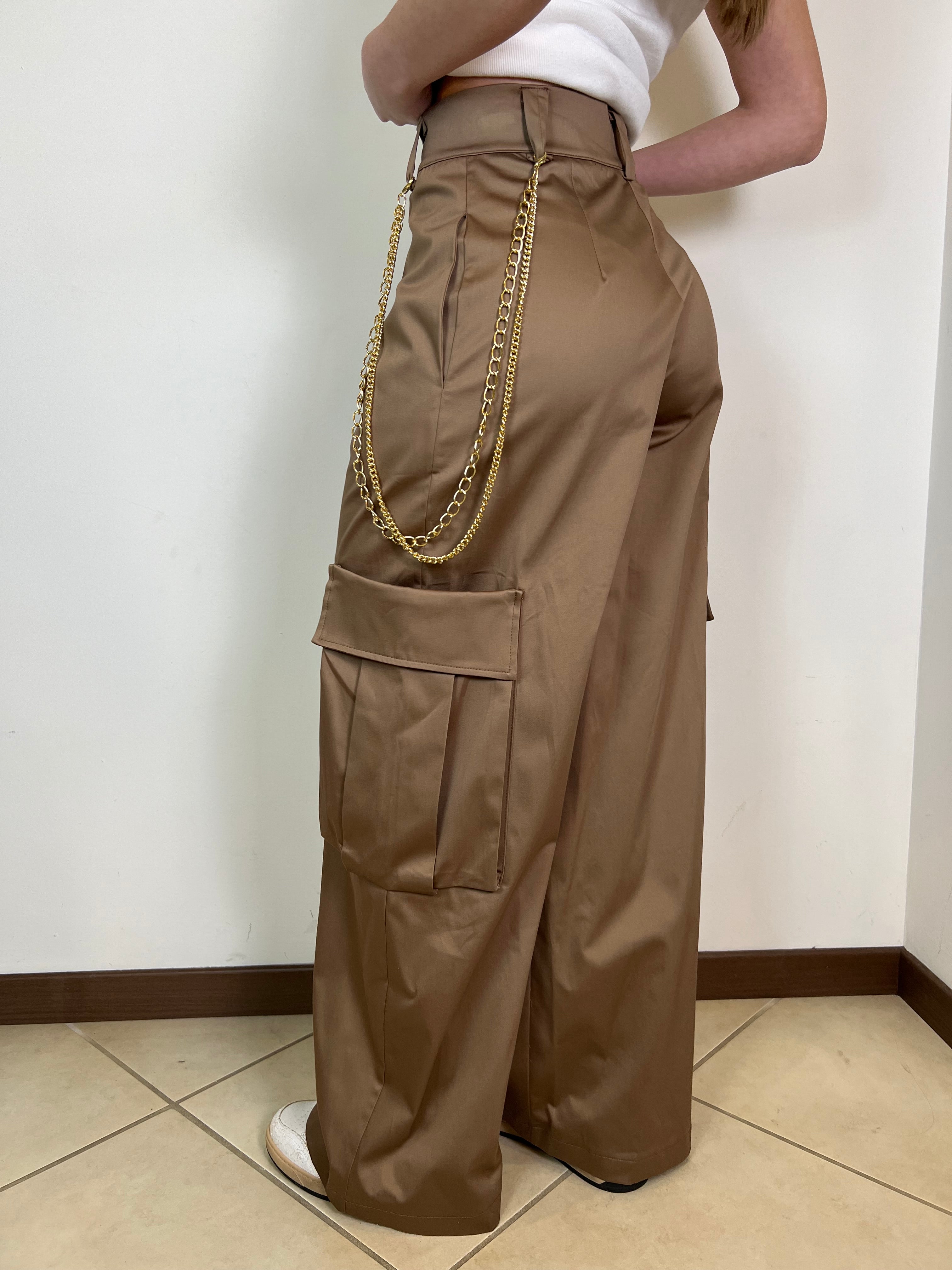 Pantalone cargo con catena - Haveone