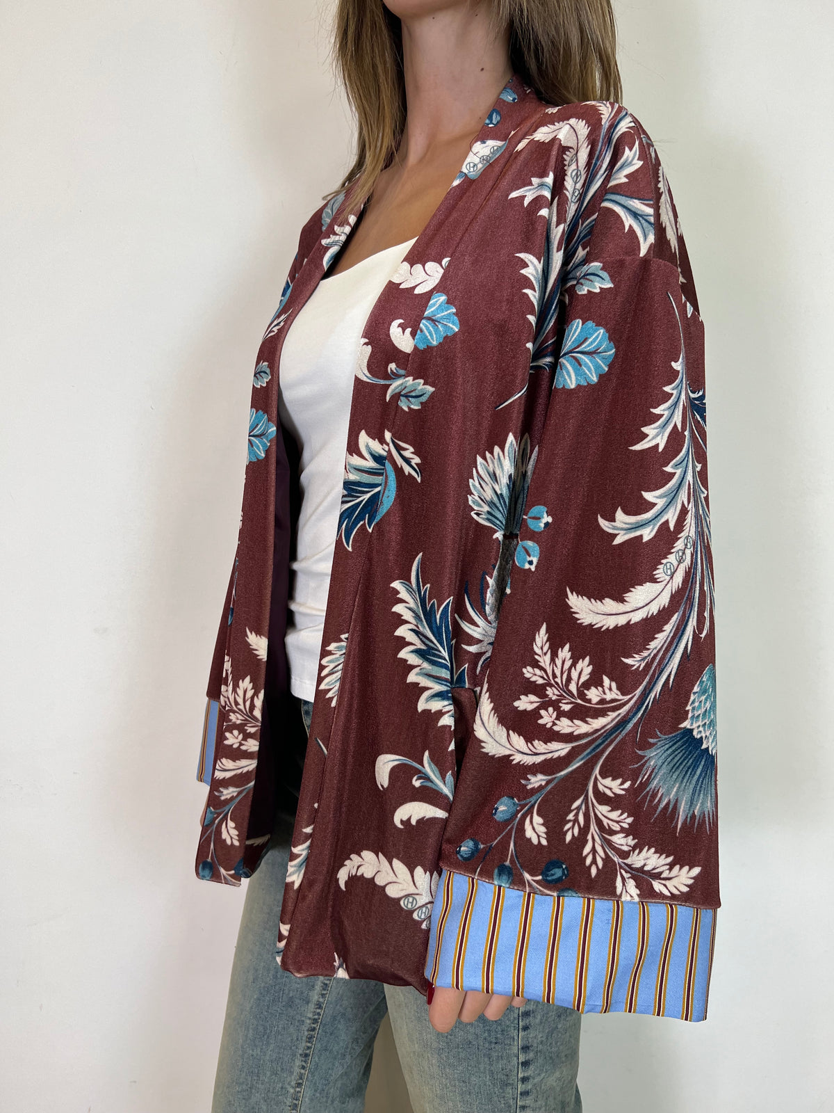 Kimono ciniglia “Nomad” bordeaux - Haveone