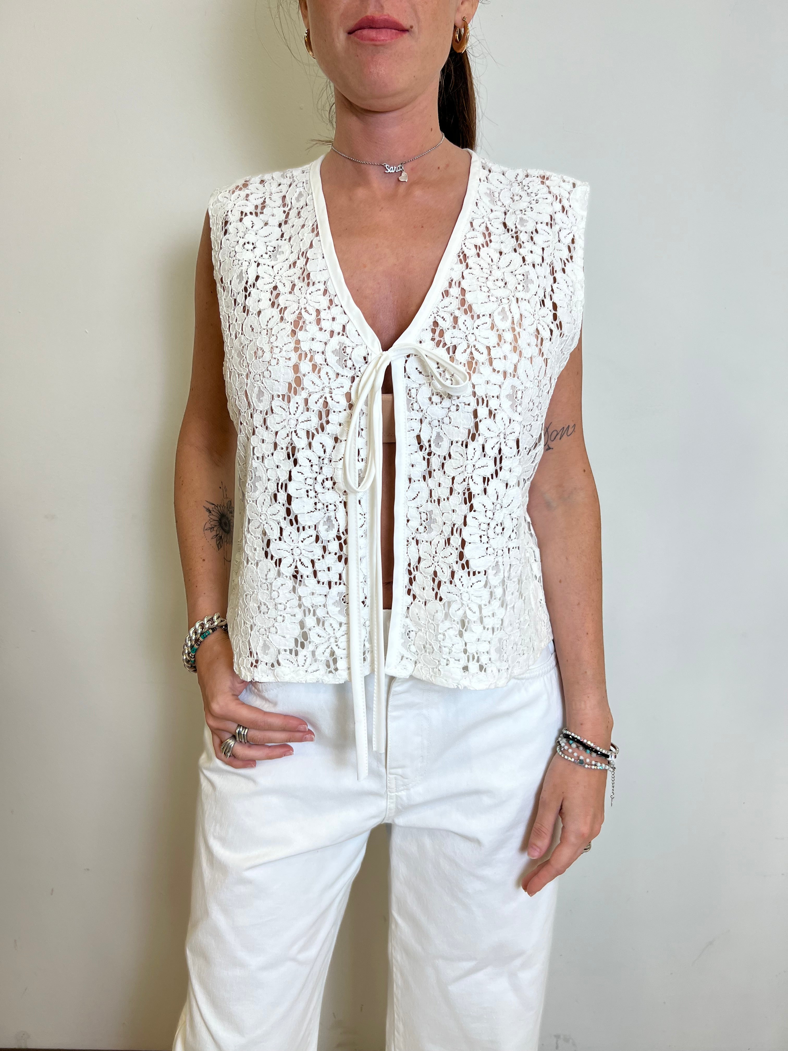 Gilet pizzo laccetti - Haveone