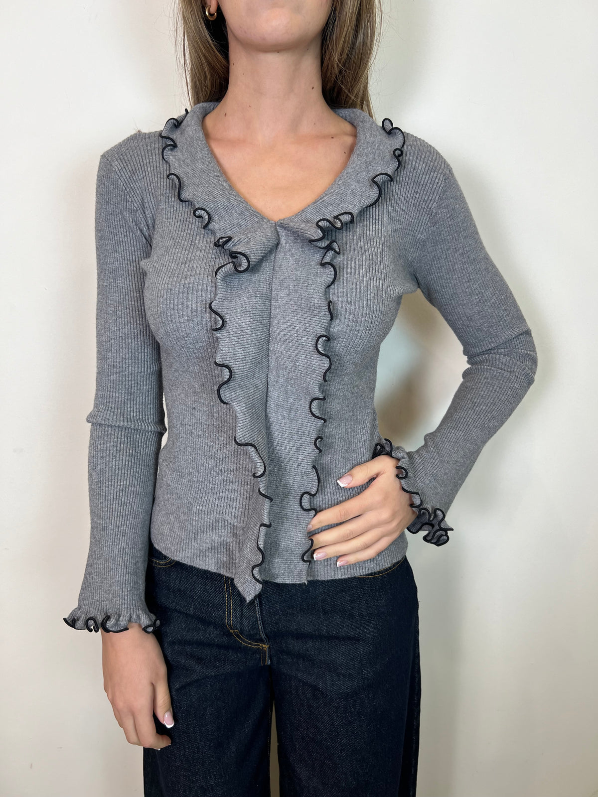 Maglia scollo v rouches - Haveone