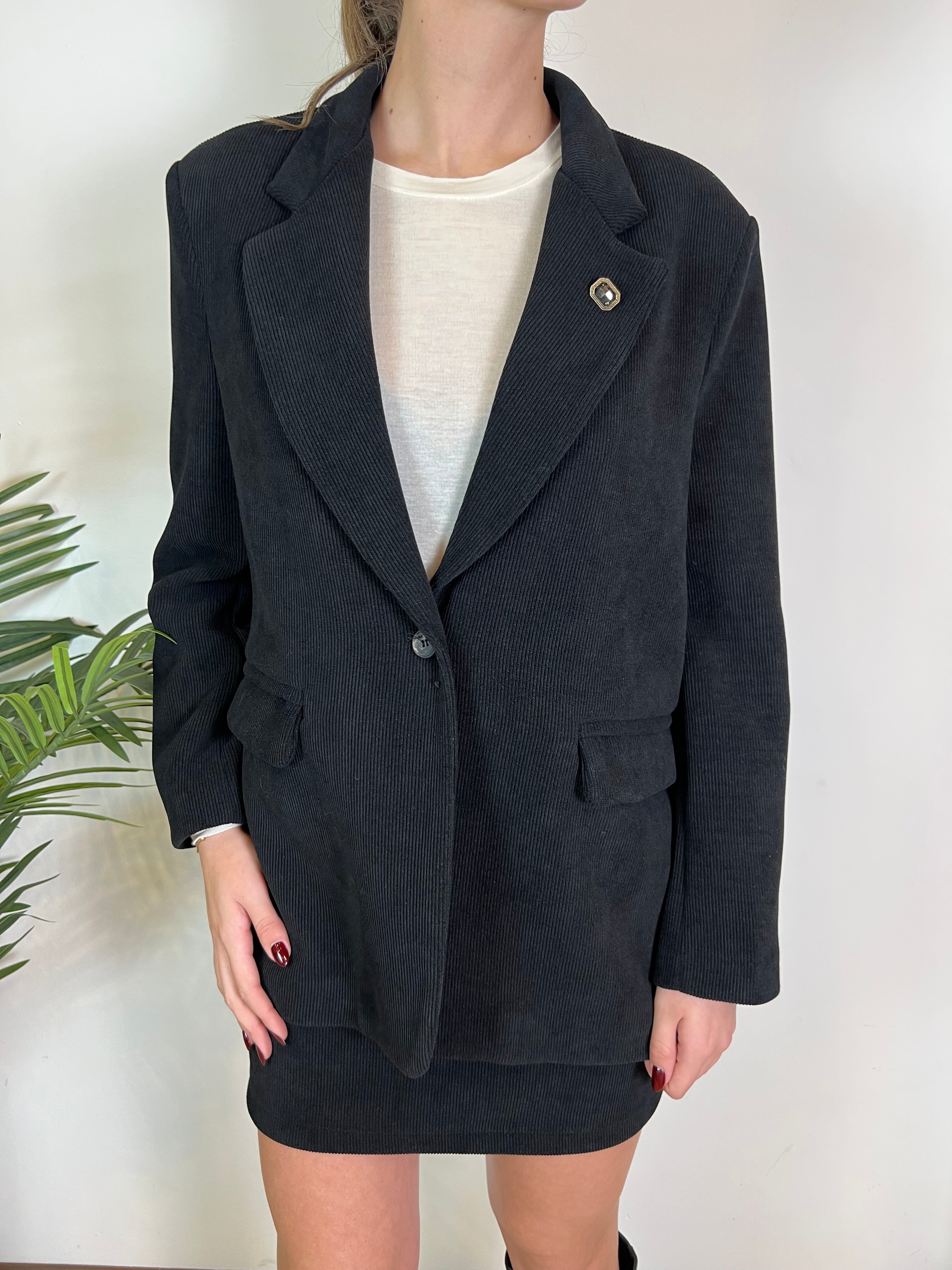 Giacca over in velluto mille righe - Haveone