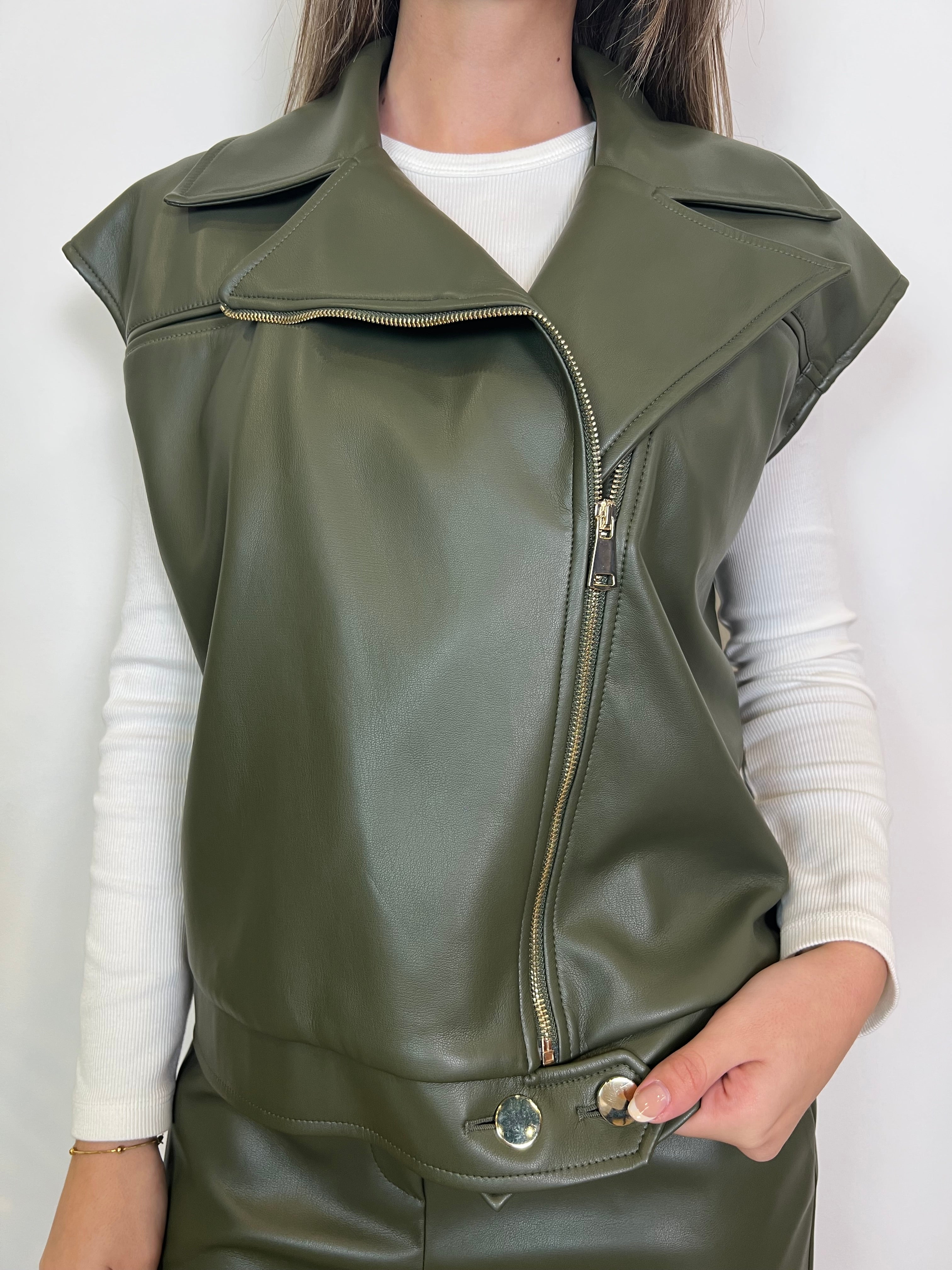 Chiodo smanicato ecopelle - Haveone